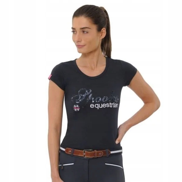 Dámské jezdecké tričko Spooks RoxieSequin s krátkým rukávem, tmavě modré, velikost L
