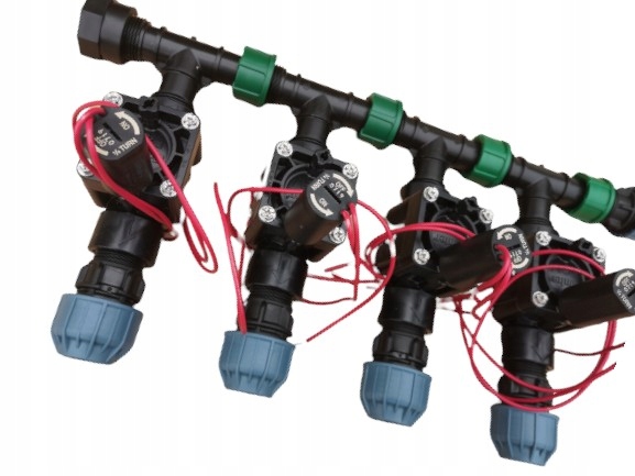 Kolektor nawadniania 4 sekcje z elektrozaworami Hunter Pgv Zestaw Pe 32