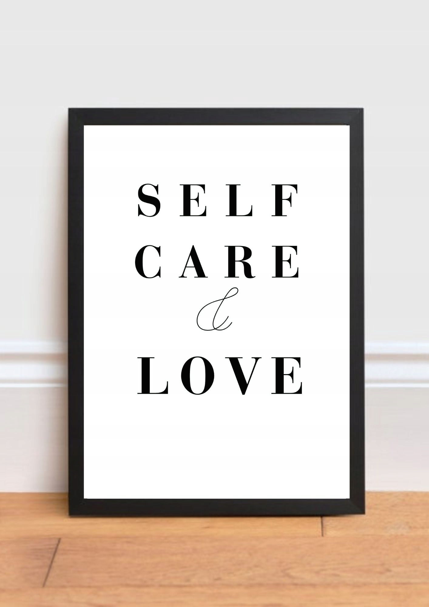 PLAKAT CZARNO-BIAŁY 30X40 NAPIS SELF CARE & LOVE Marka inna