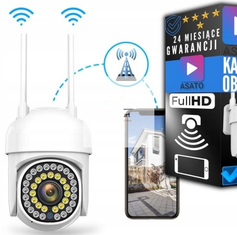 Kamera Wifi Ip Smart Venkovní Otočná Full Hd Zoom 4x Detekce Noc