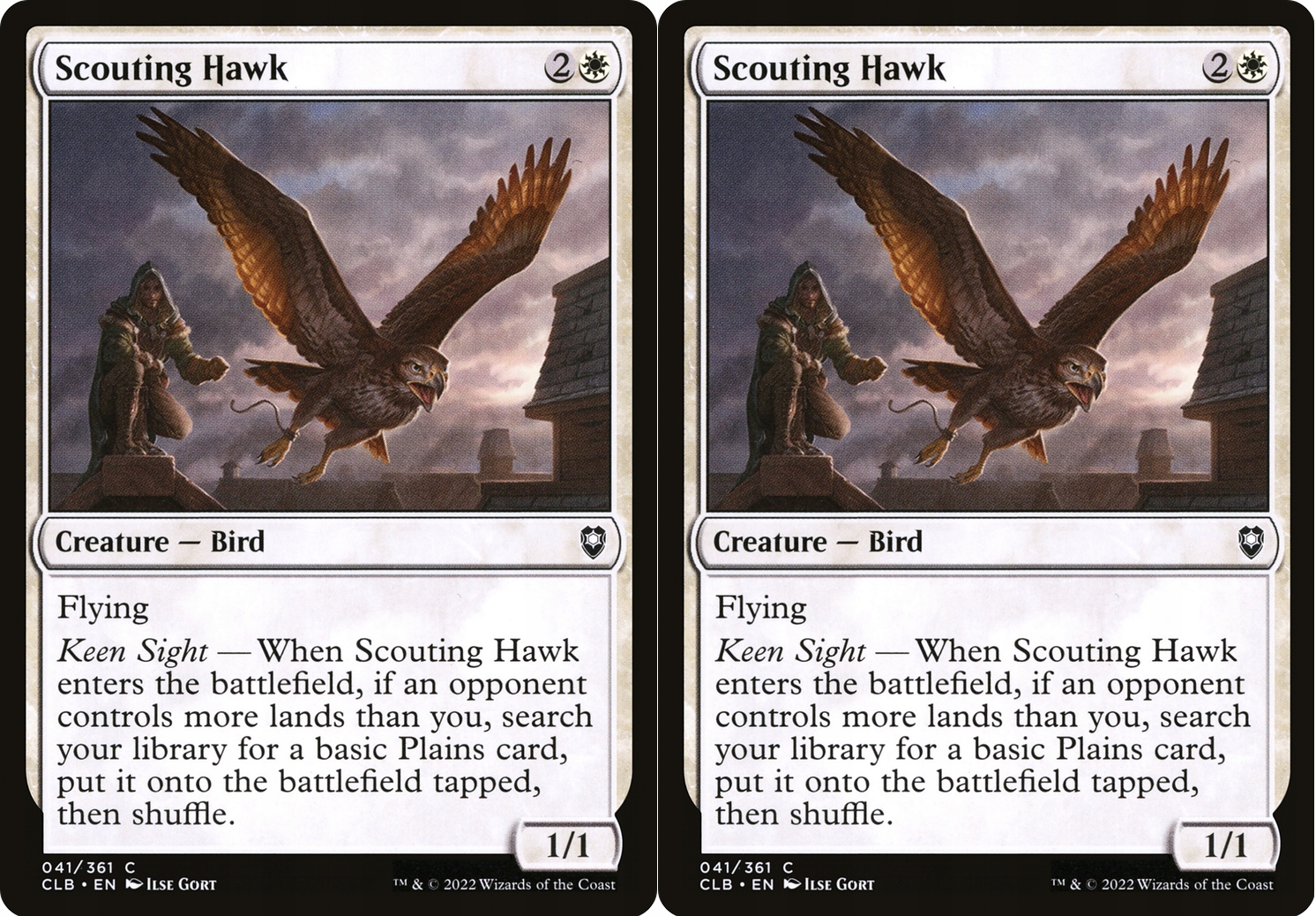 Mtg Scouting Hawk x2 (clb) stan Nm