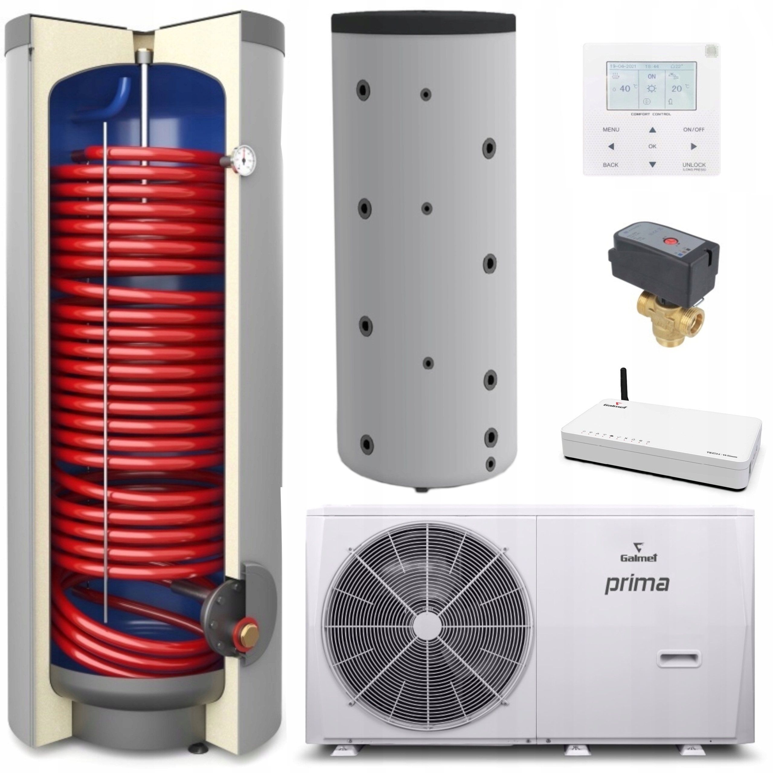 Pompa Ciepła Galmet Prima 12KW +300L Cwu 200L Bufor Zawór Sinum