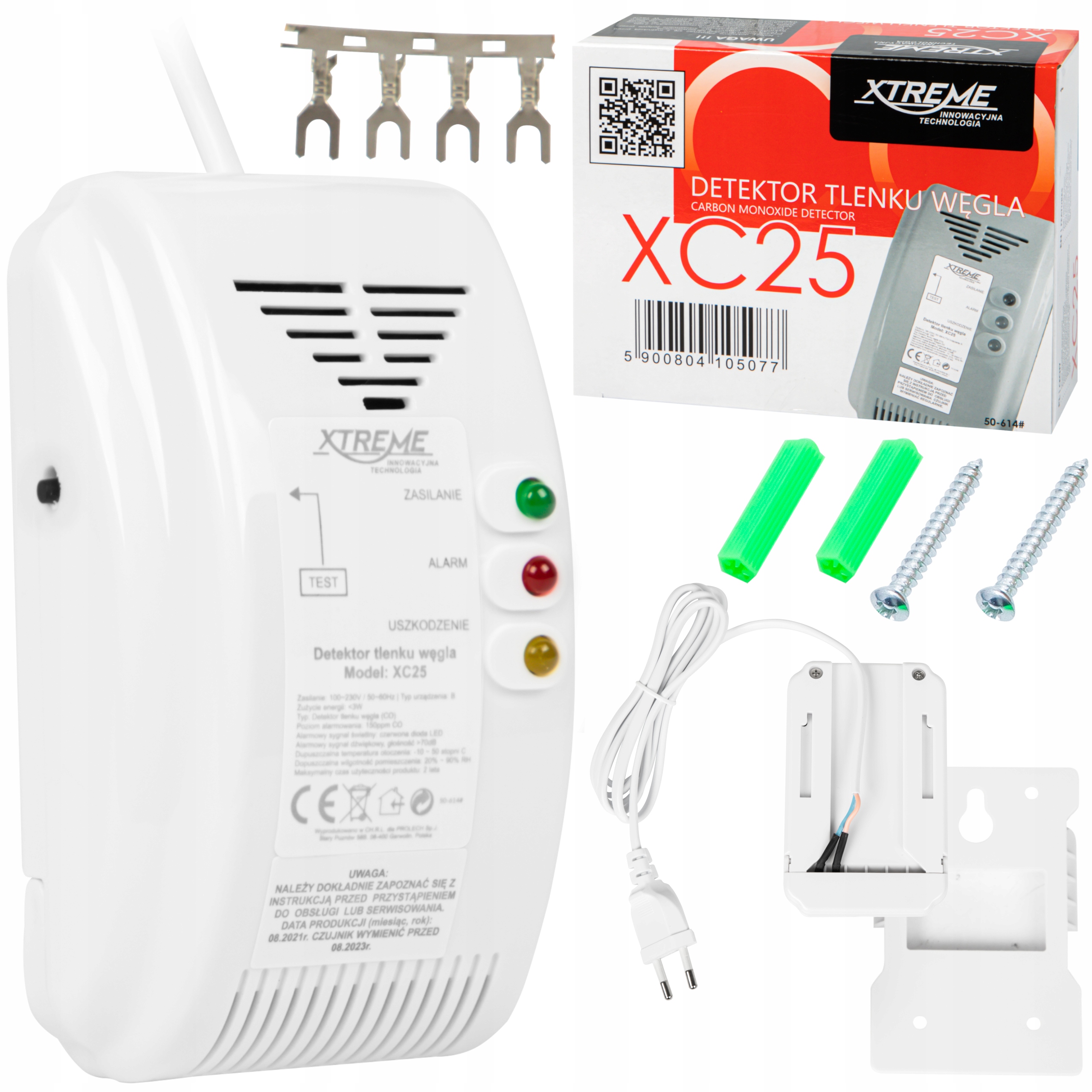 

Czujnik czadu detektor tlenku węgla Co 230V alarm
