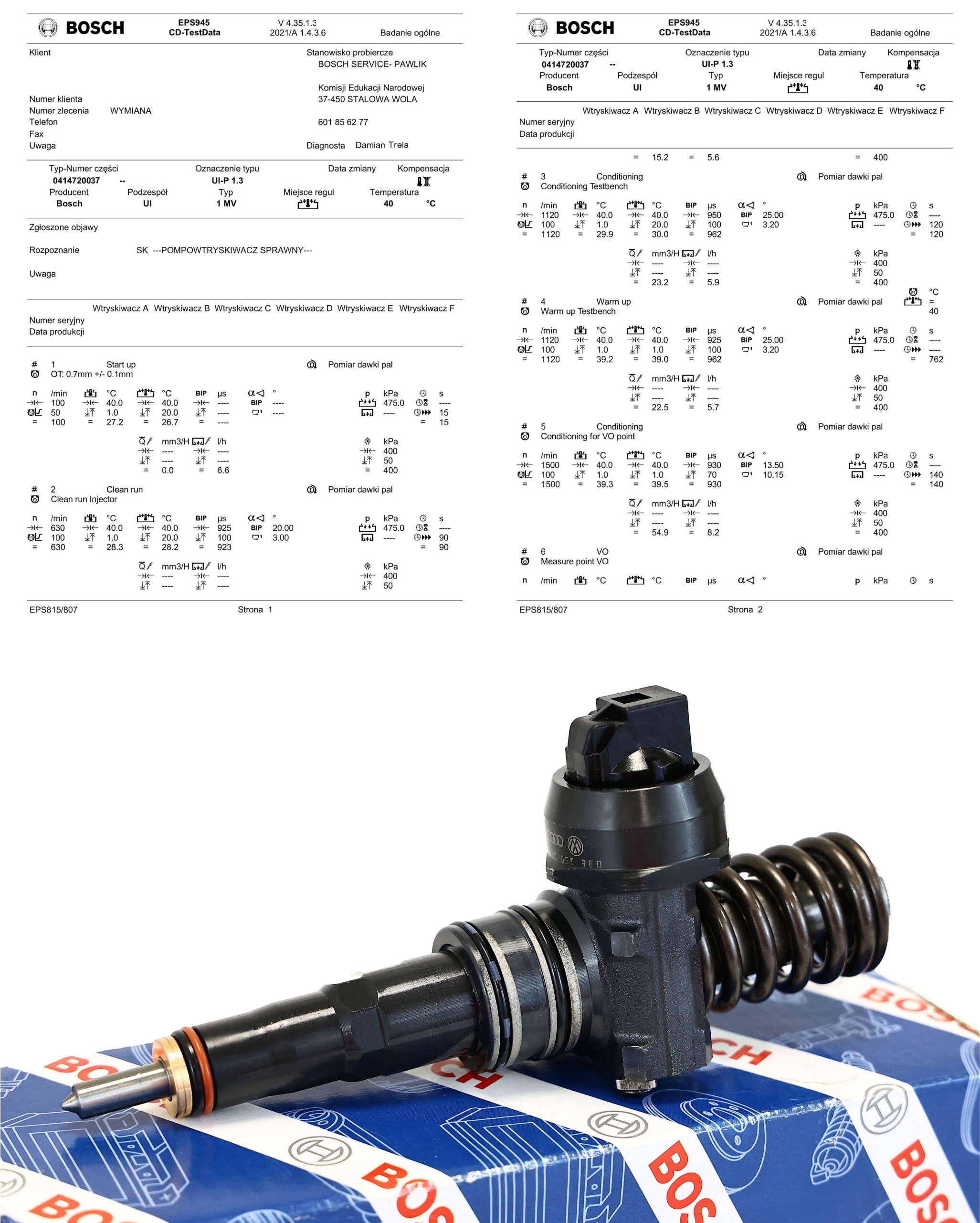 Насос Форсунка 0414720037 Bosch Gwar.