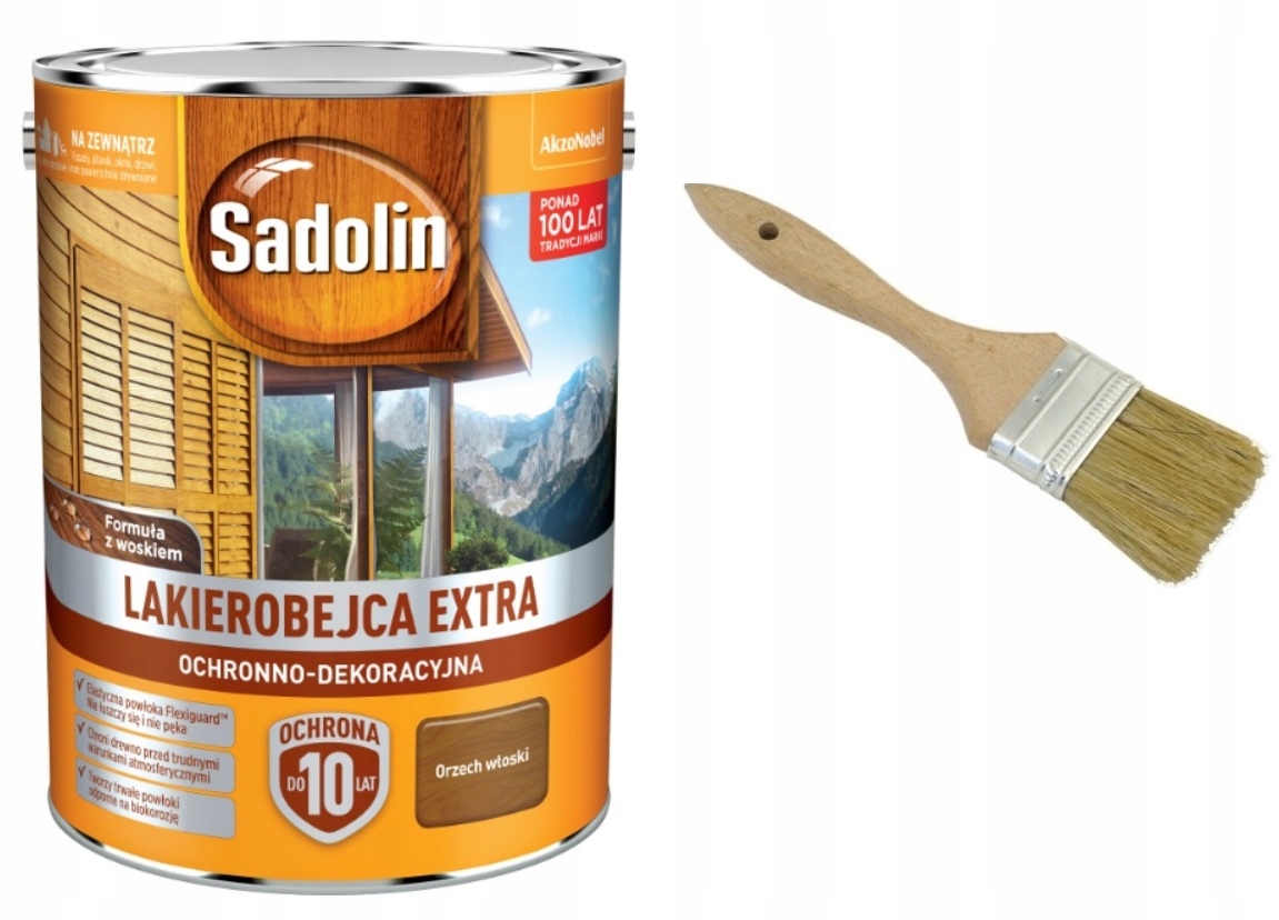 

Lakierobejca Sadolin Extra orzech włoski Pędzel 5l