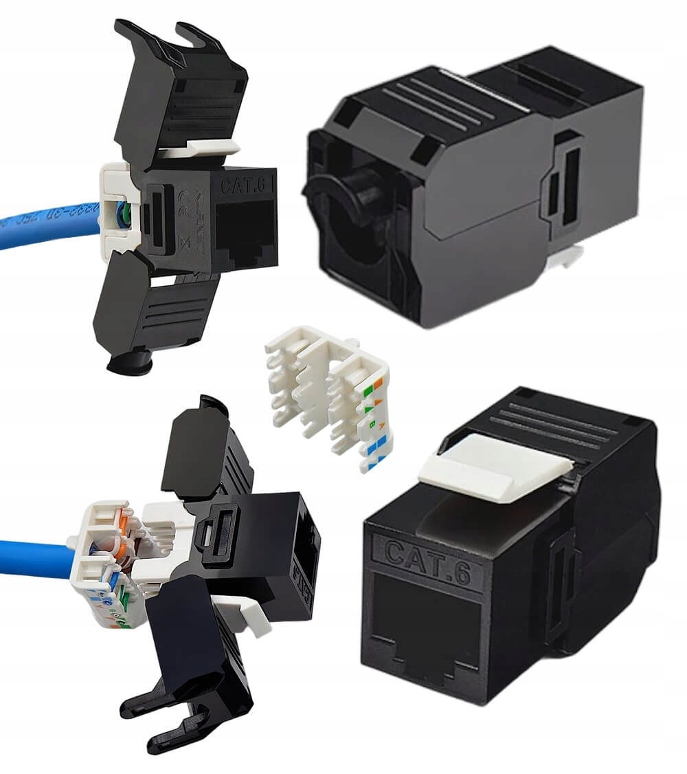 Moduł Keystone RJ45 kat. 6 Adapter Łącznik ekranowany Kabli LAN FTP STP UTP Stan opakowania oryginalne
