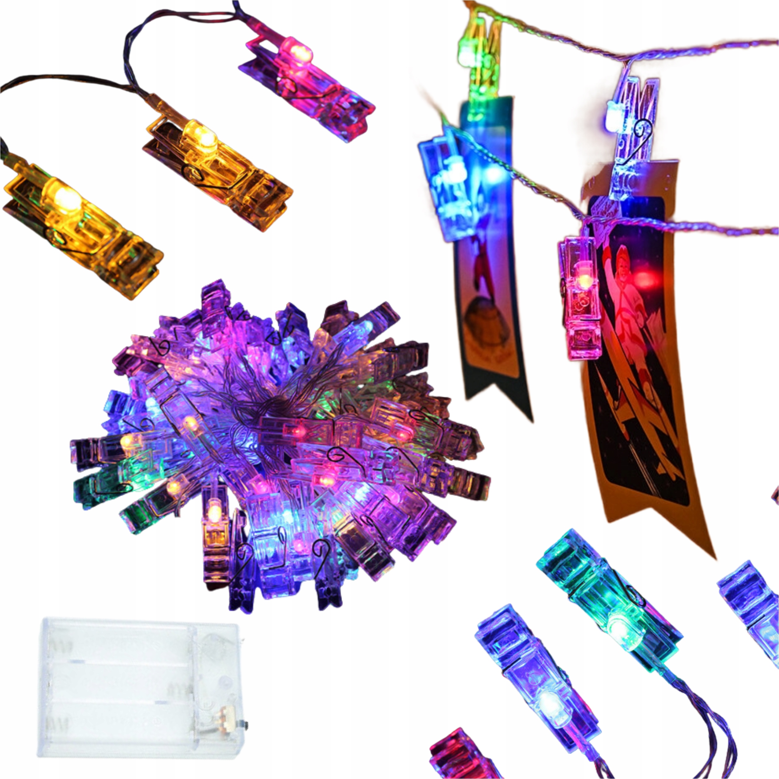 

Lampki 20 Led Girlanda Klamerki Klipsy Na Zdjecia