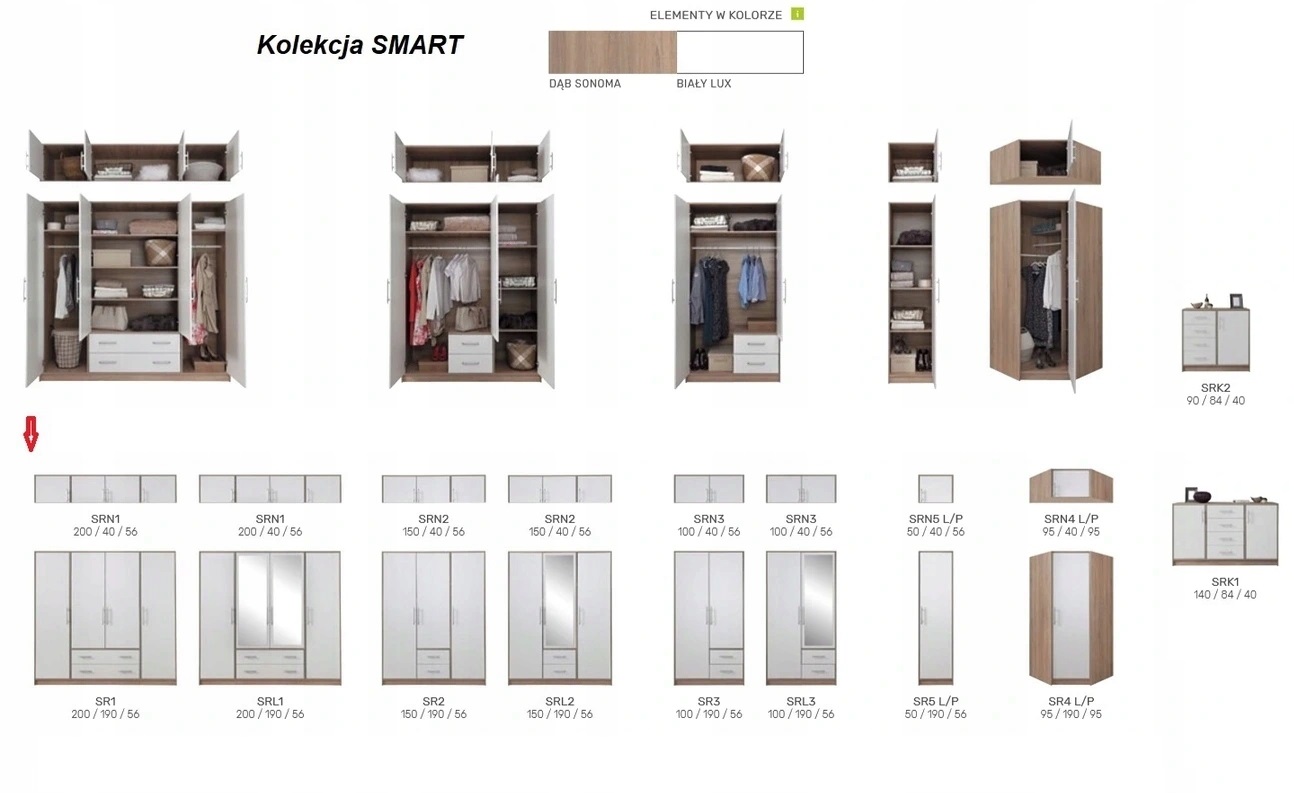 Przedpokój Garderoba SMART 1 soboma biały Marka Meble BiK