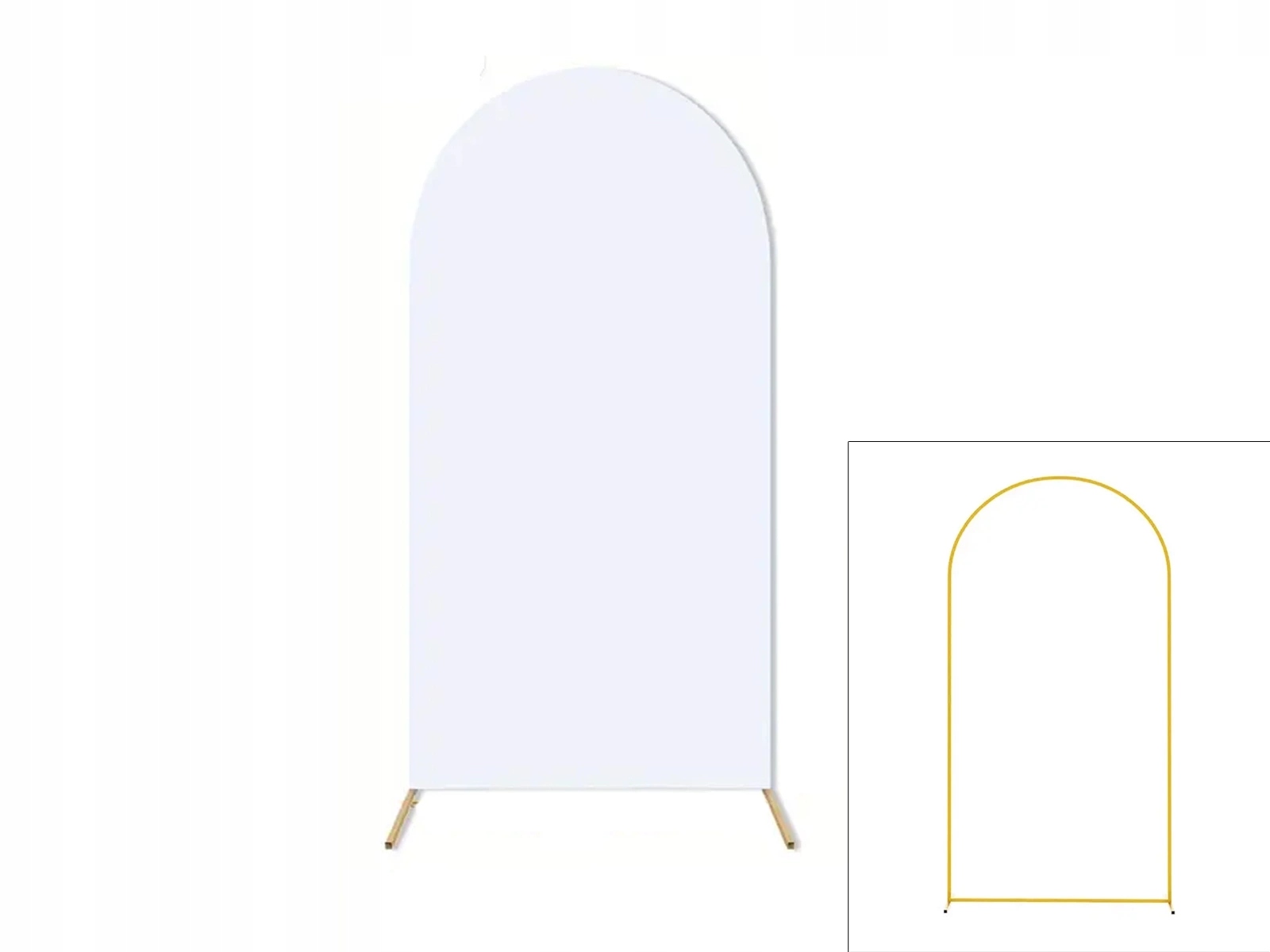 Sada zlatých rámů s obloukem a bílým potahem 150x65 cm 2ks Pozadí Stěna