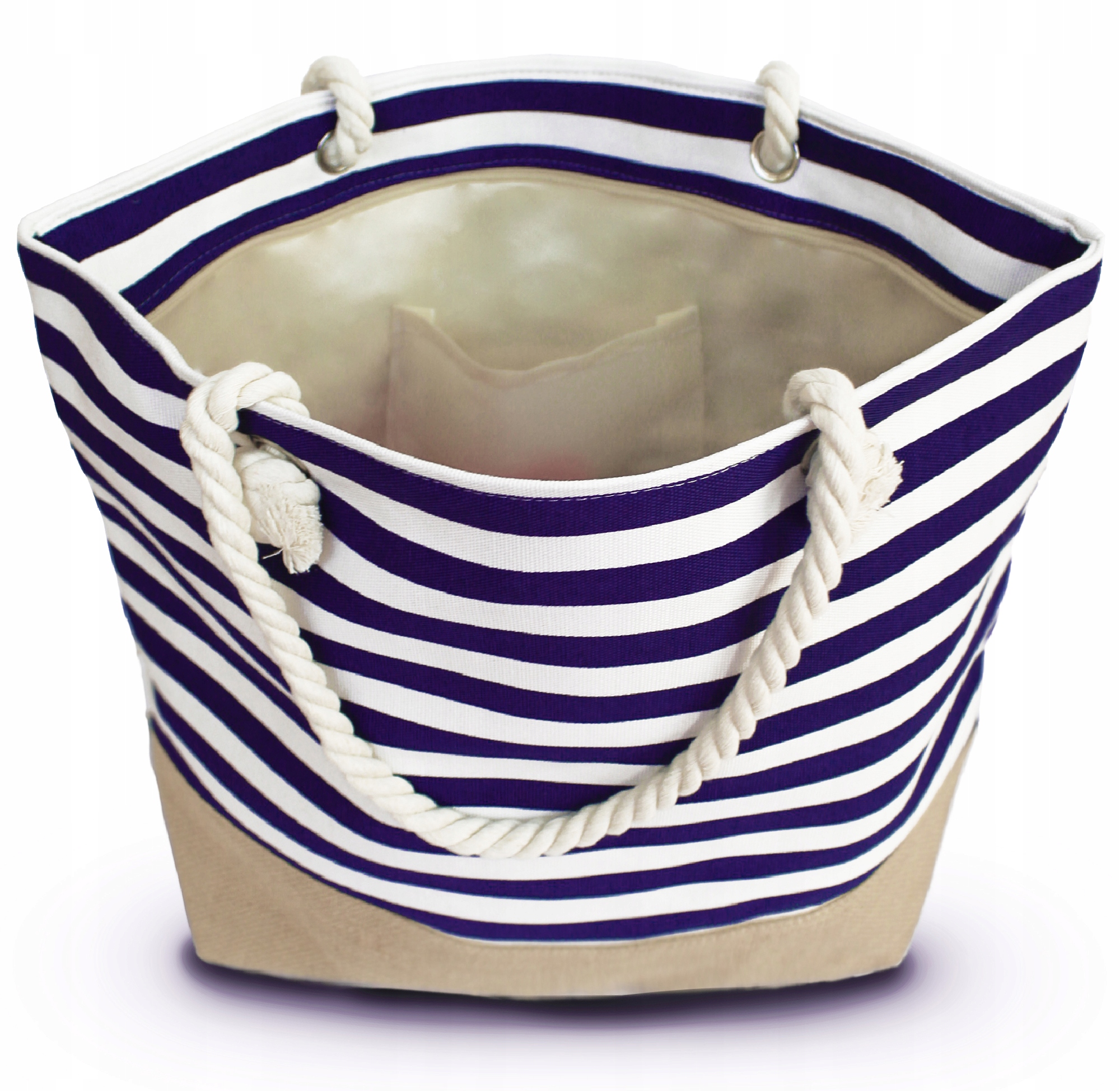 TORBA PLAŻOWA MARYNARSKA W PASKI ZAPINANA MIEJSKA SHOPPER NA ZAKUPY PLAŻĘ Model TORBA PLAŻOWA _KOTWICA_PASKI