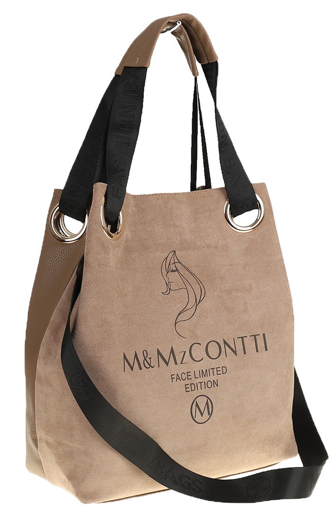 Torebka Damska Worek Shoper Modna Listonoszka na Ramię 2102 Taupe