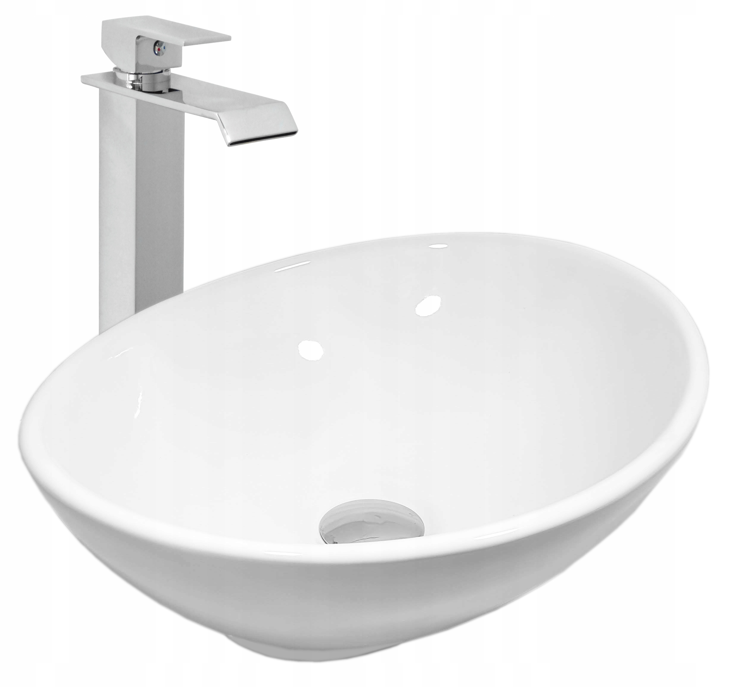 UMYWALKA 40x33x14.5 NABLATOWA BIAŁA OWALNA STAWIANA NA BLACIE ESTIVA EBA