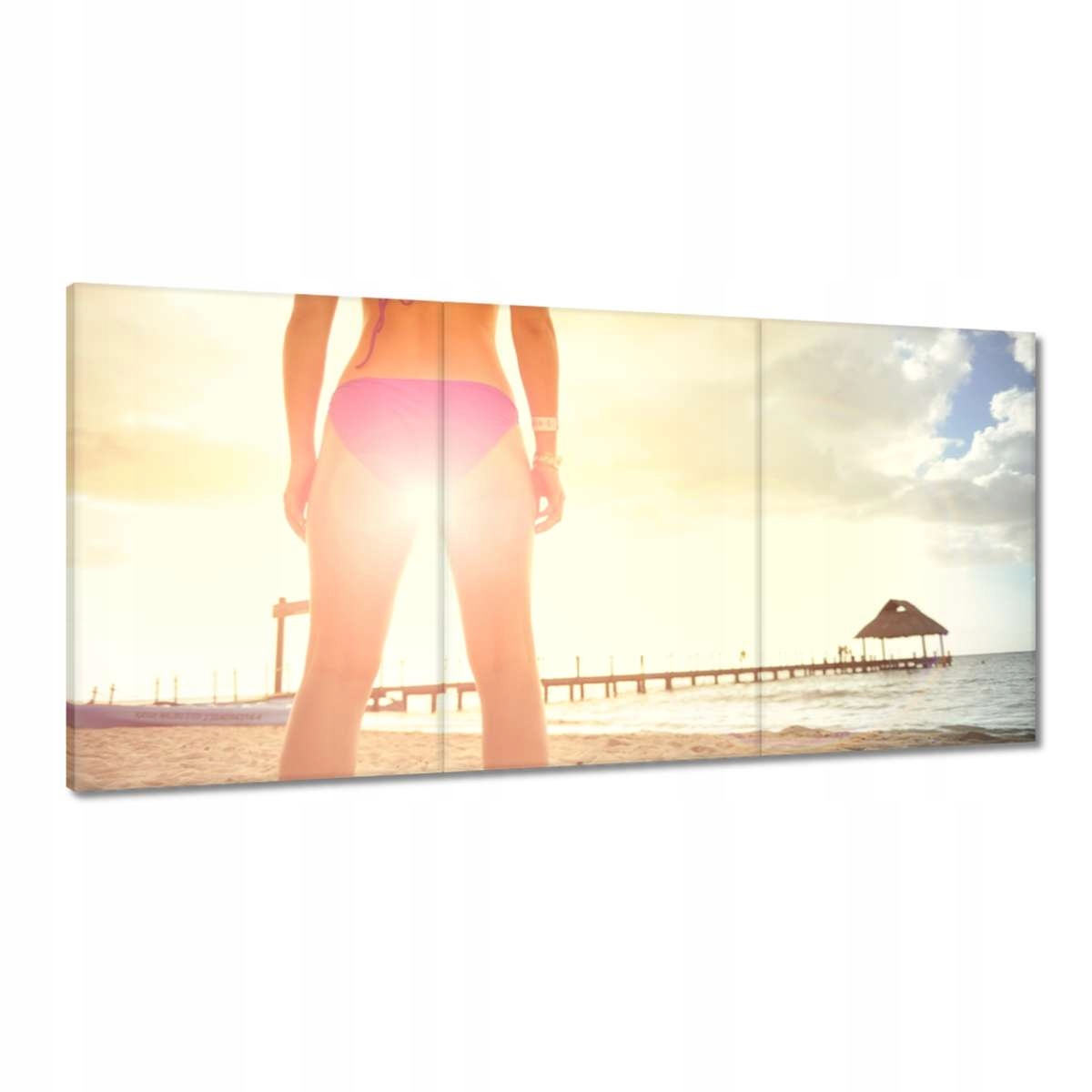 Obrazy 180x90 Dievča v bikinách Pláž