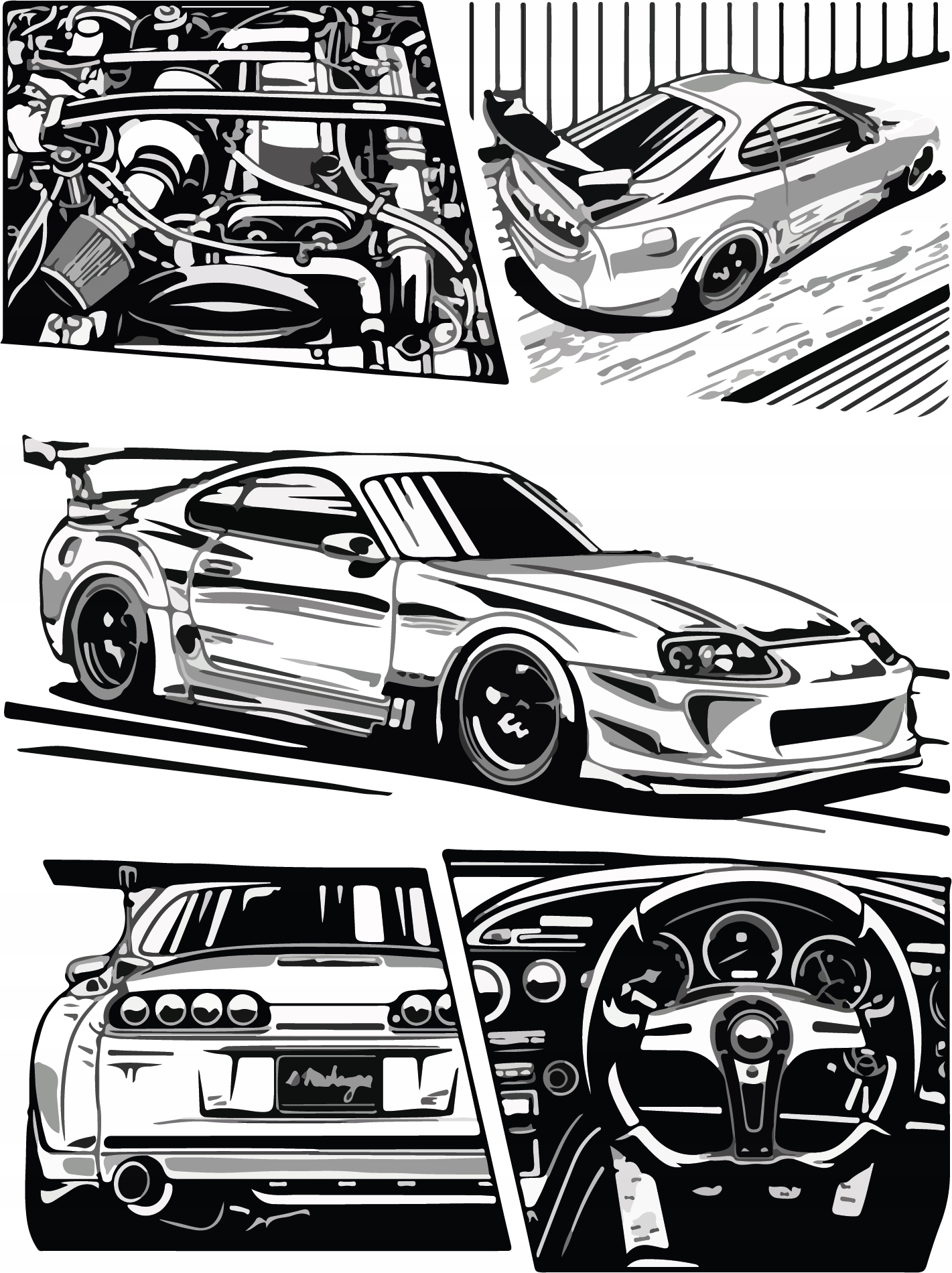 

Naprasowanka Auto Toyota Supra Termo Naklejka