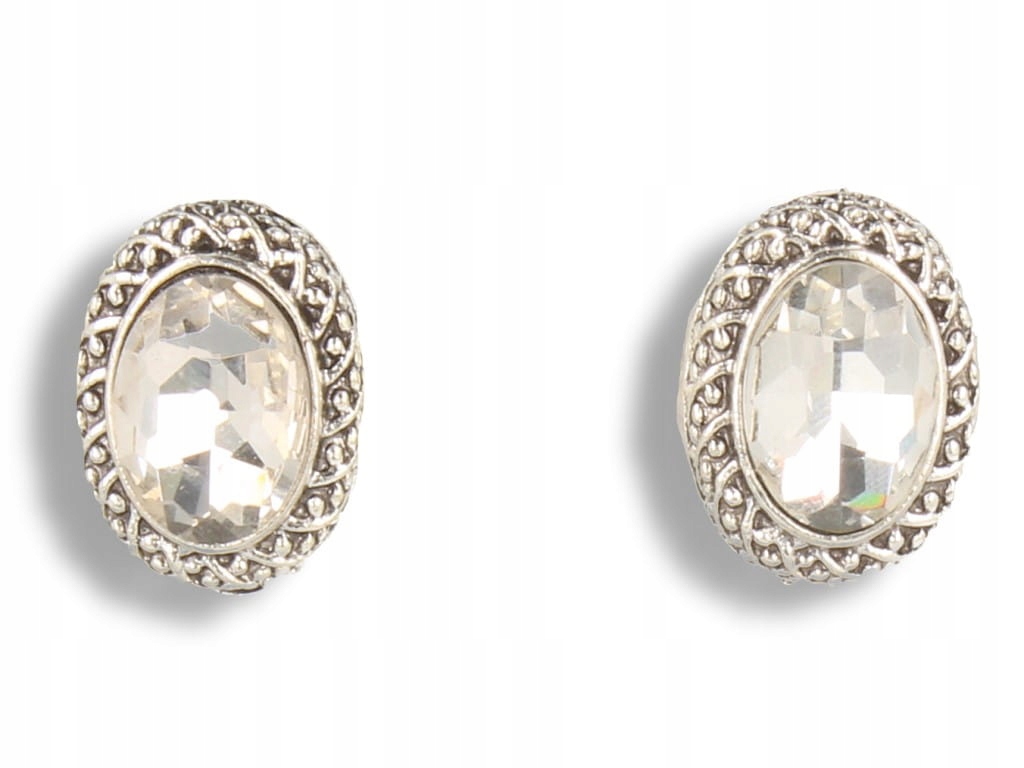 Klipsy do uszu mirror srebrne