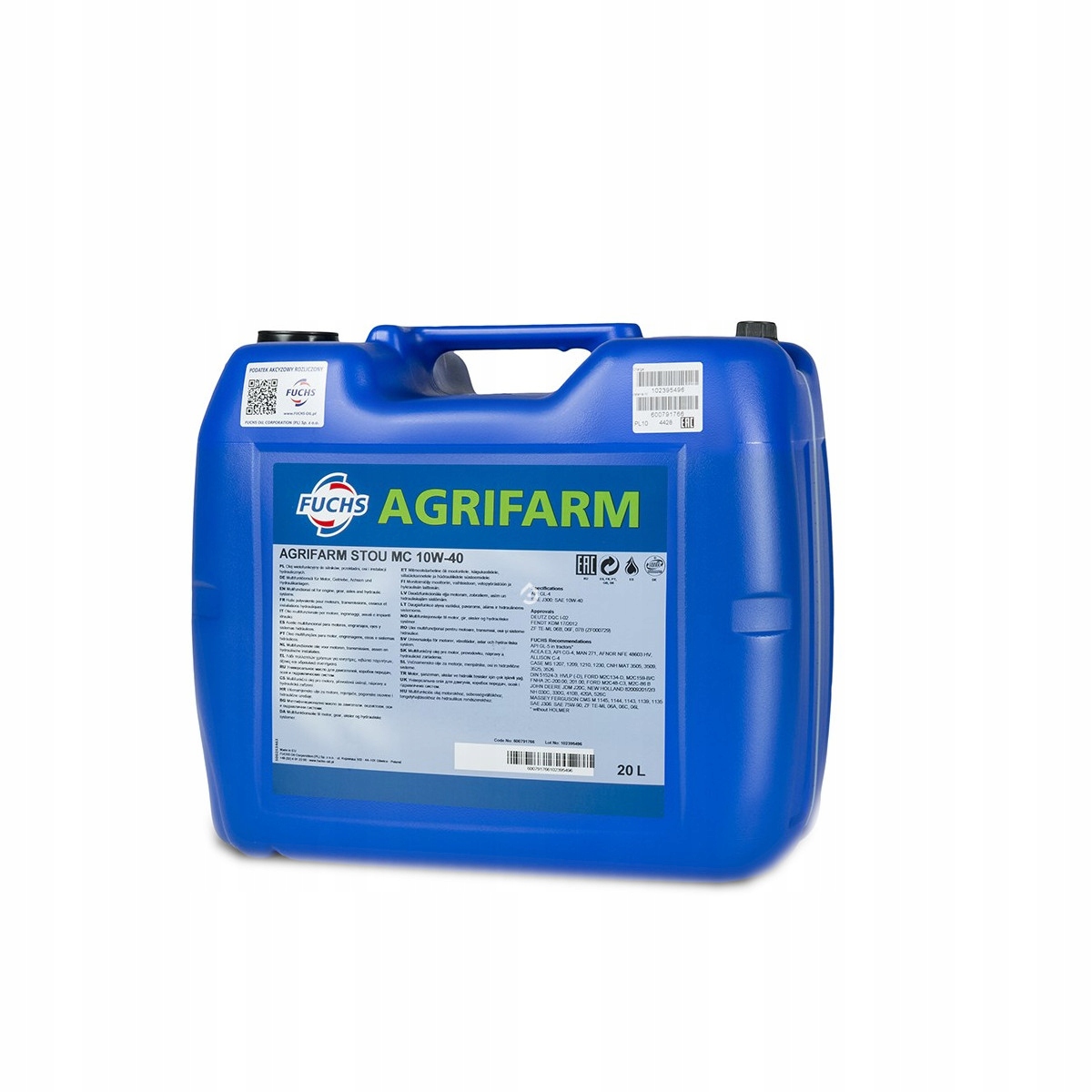 

Fuchs Agrifarm Stou MC 10W40 20L. Wielofunkcyjny O