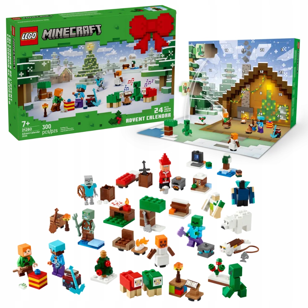 Lego Minecraft 21280 Adventní kalendář 2025 Mikuláš Vánoční stromeček Figurky