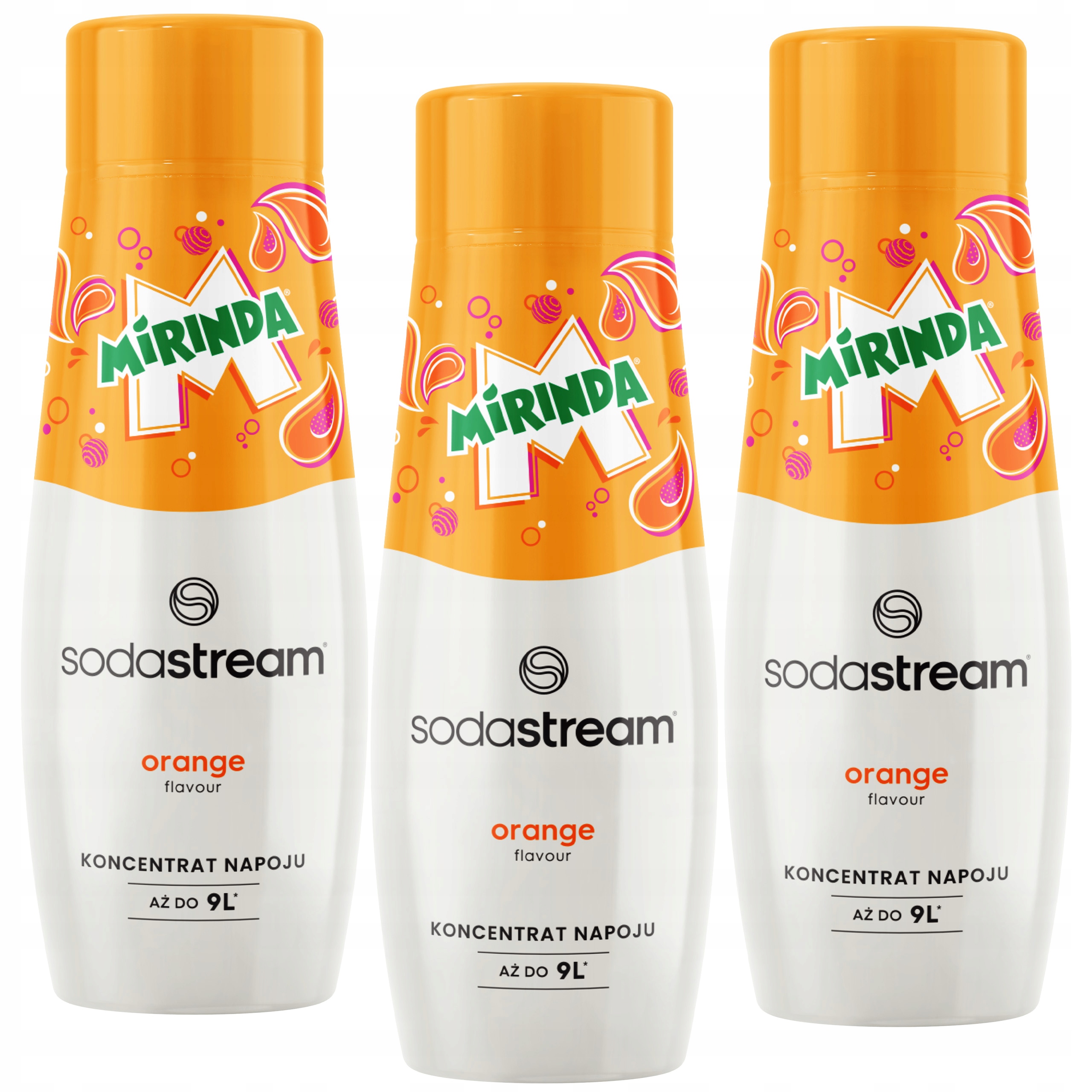 Levně Mirinda Sodastream Sada pomerančových ovocných sirupů do vody 3 x 440 ml
