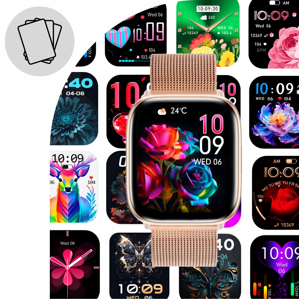 SMARTWATCH ZEGAREK DAMSKI POLSKIE MENU ROZMOWY POWIADOMIENIA PULS AMOLED Model inny