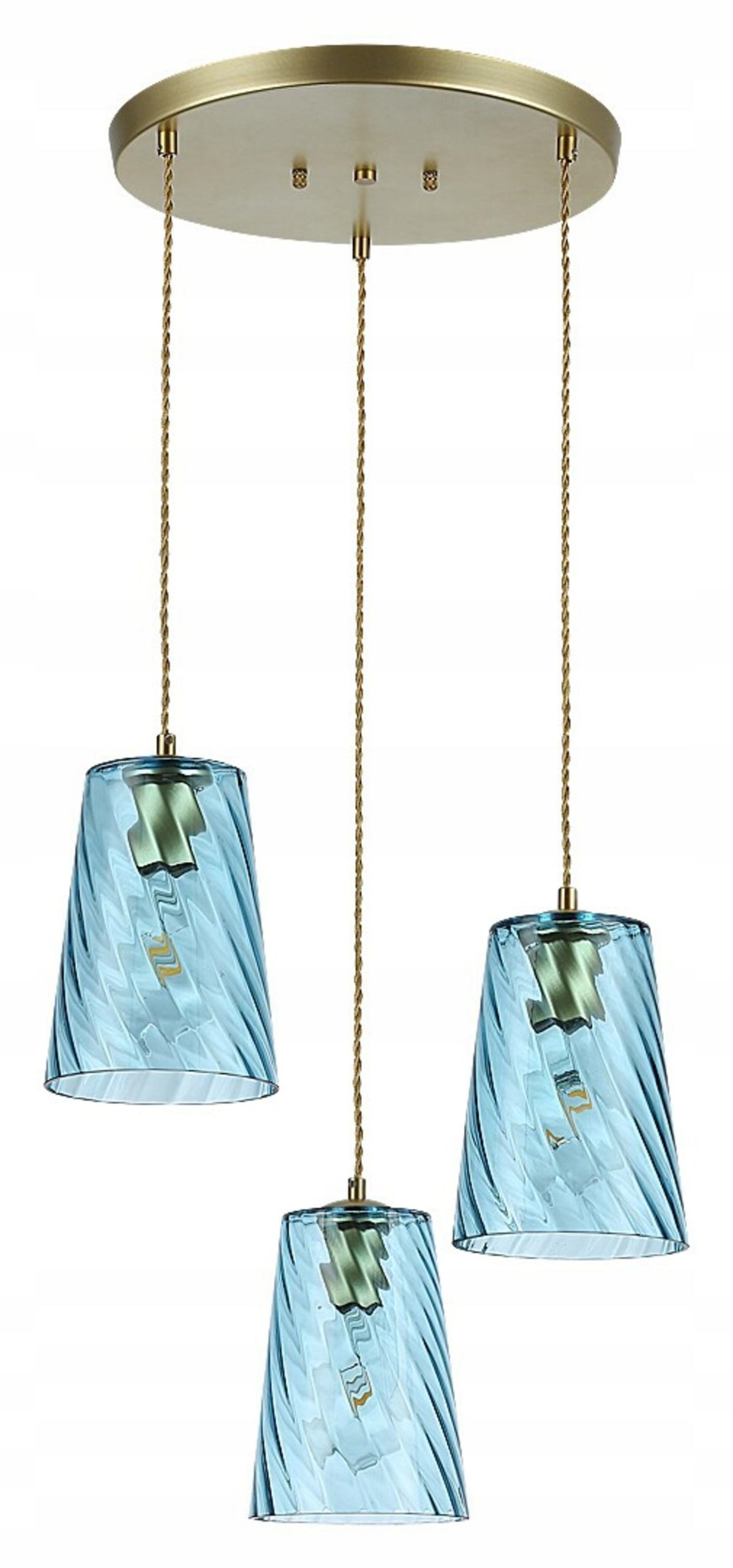 Závesné svietidlo Rabalux Azurine 3xE27 zlaté a modré sklo, 5227