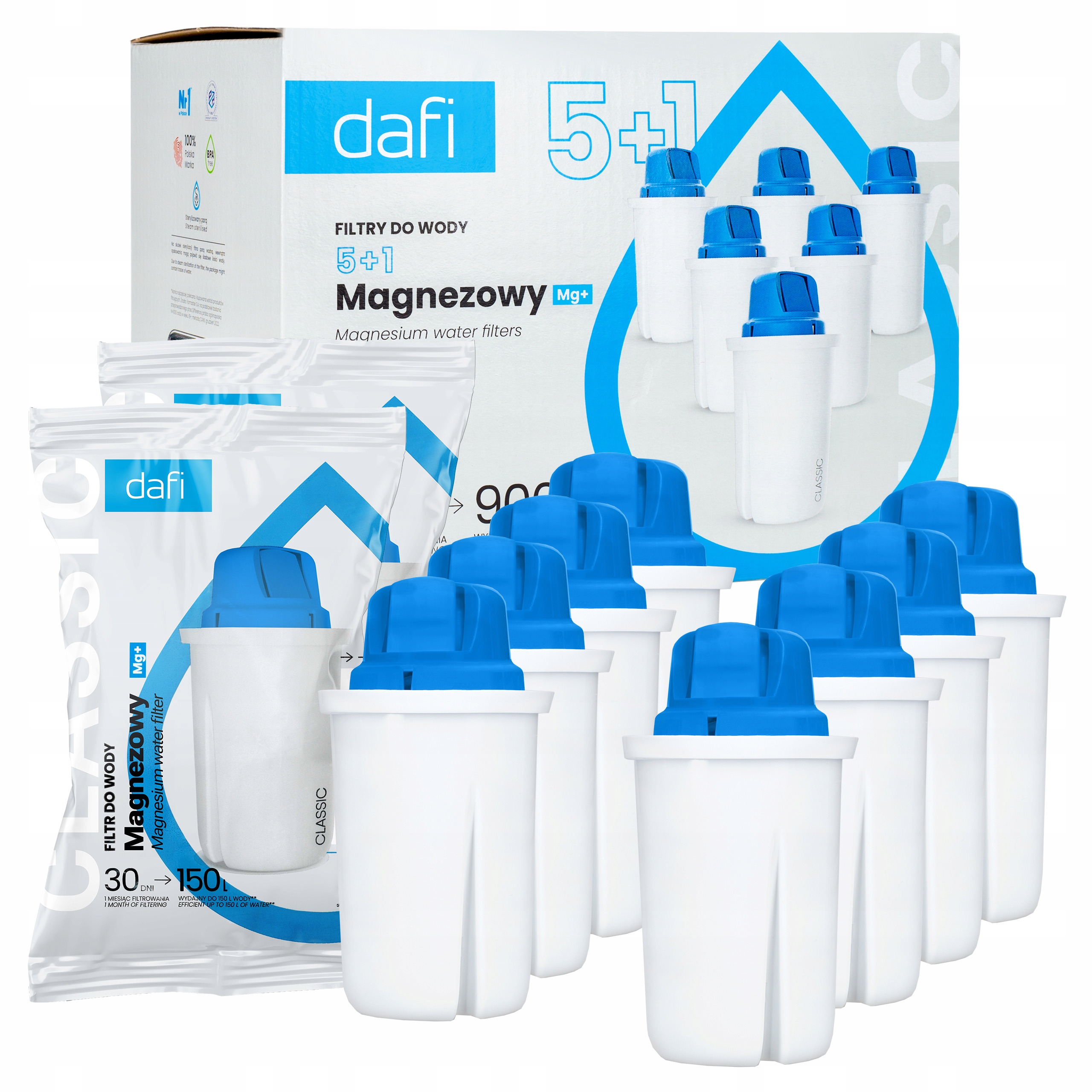 Filtr Dafi Classic Mg+ do dzbanka filtrującego Dafi Crystal 8 szt