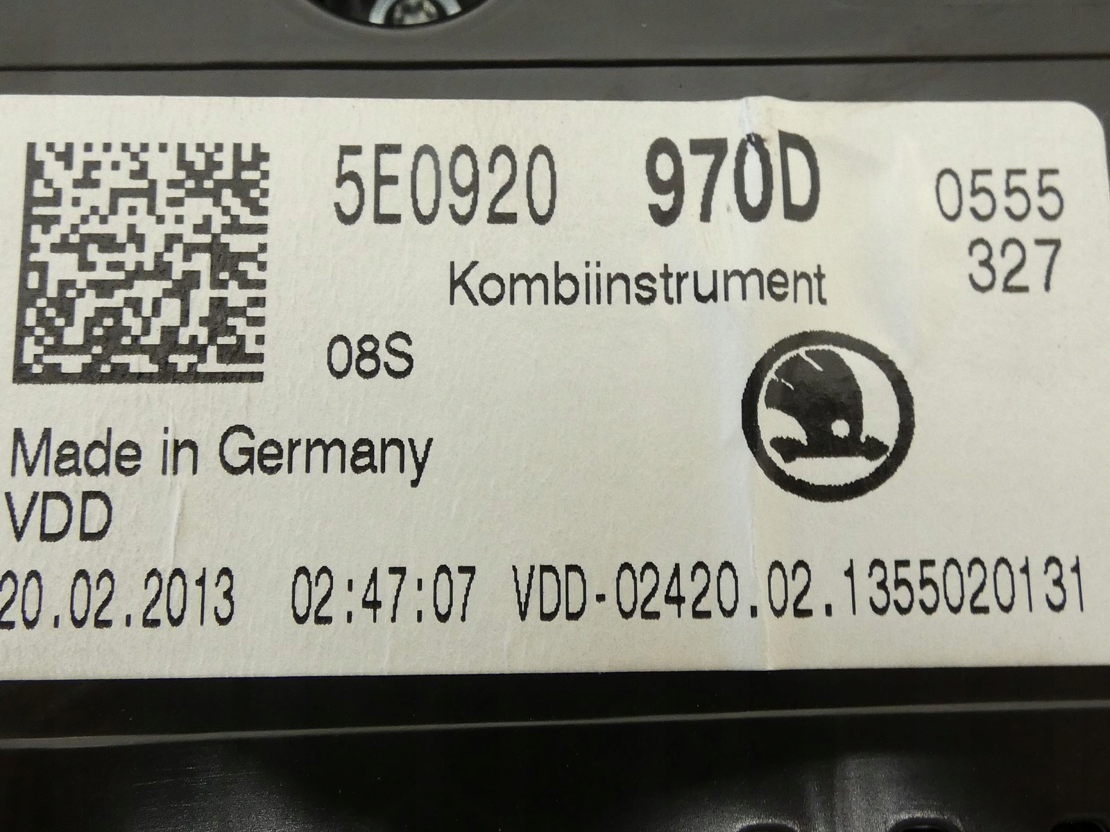 dials dials display SKODA OCTAVIA III 2.0 TDI 5E0920970D UK