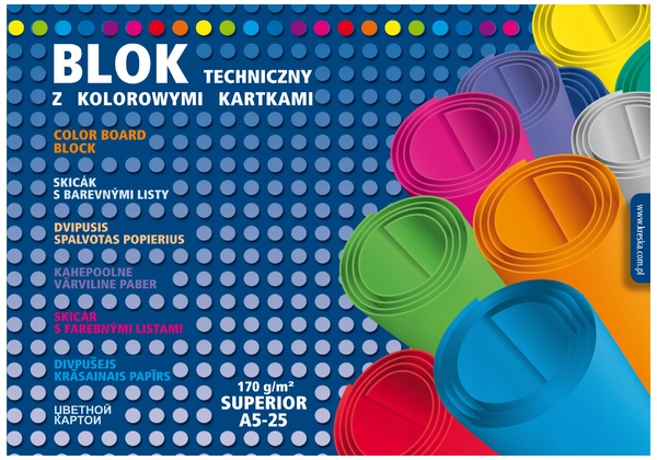 

Blok techniczny kolor Superior A5 25 k., Kreska
