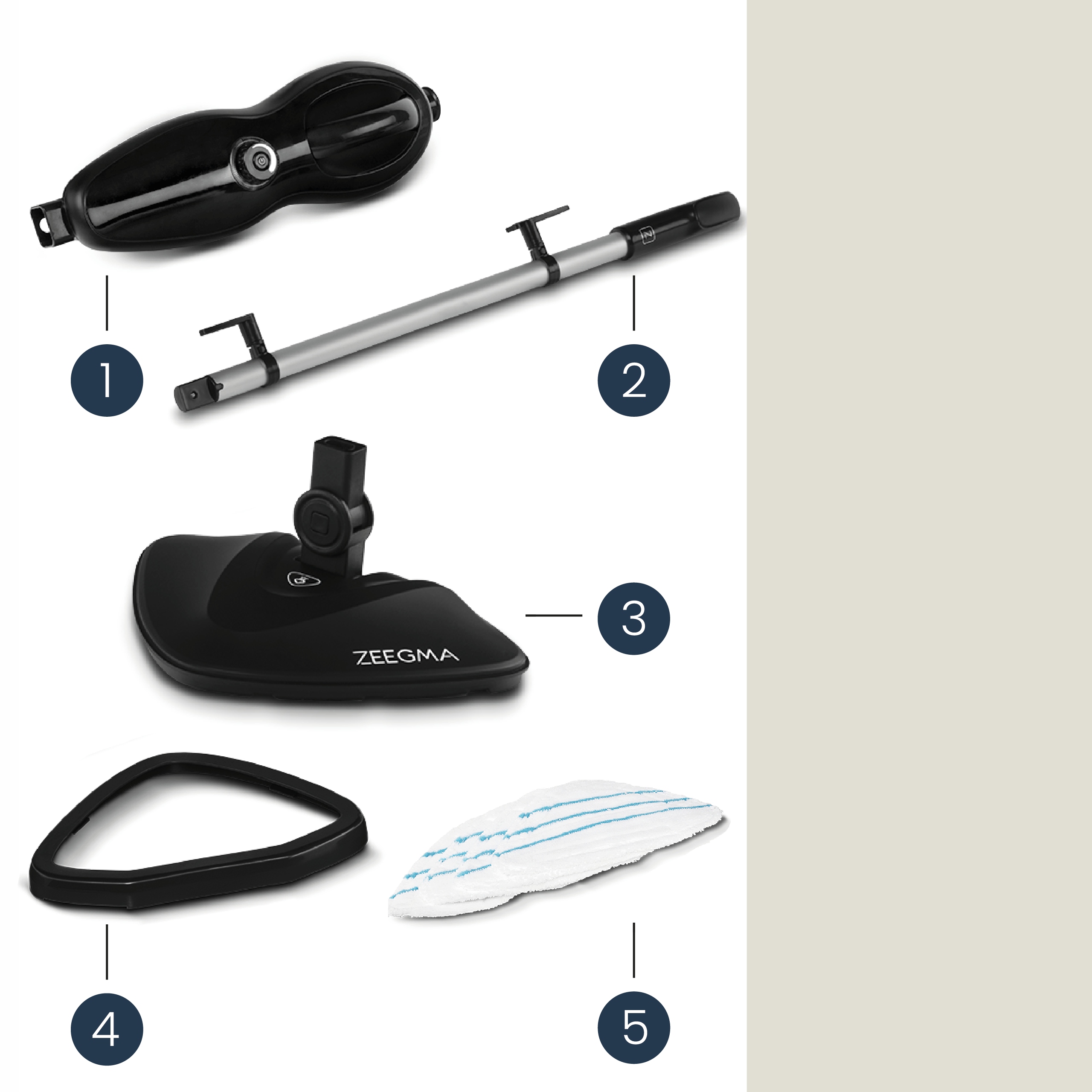 PAROWNICA MOP PAROWY CZYŚCIK WIELOFUNKCYJNY MYJKA PAROWA + AKCESORIA Pojemność 0.37 l