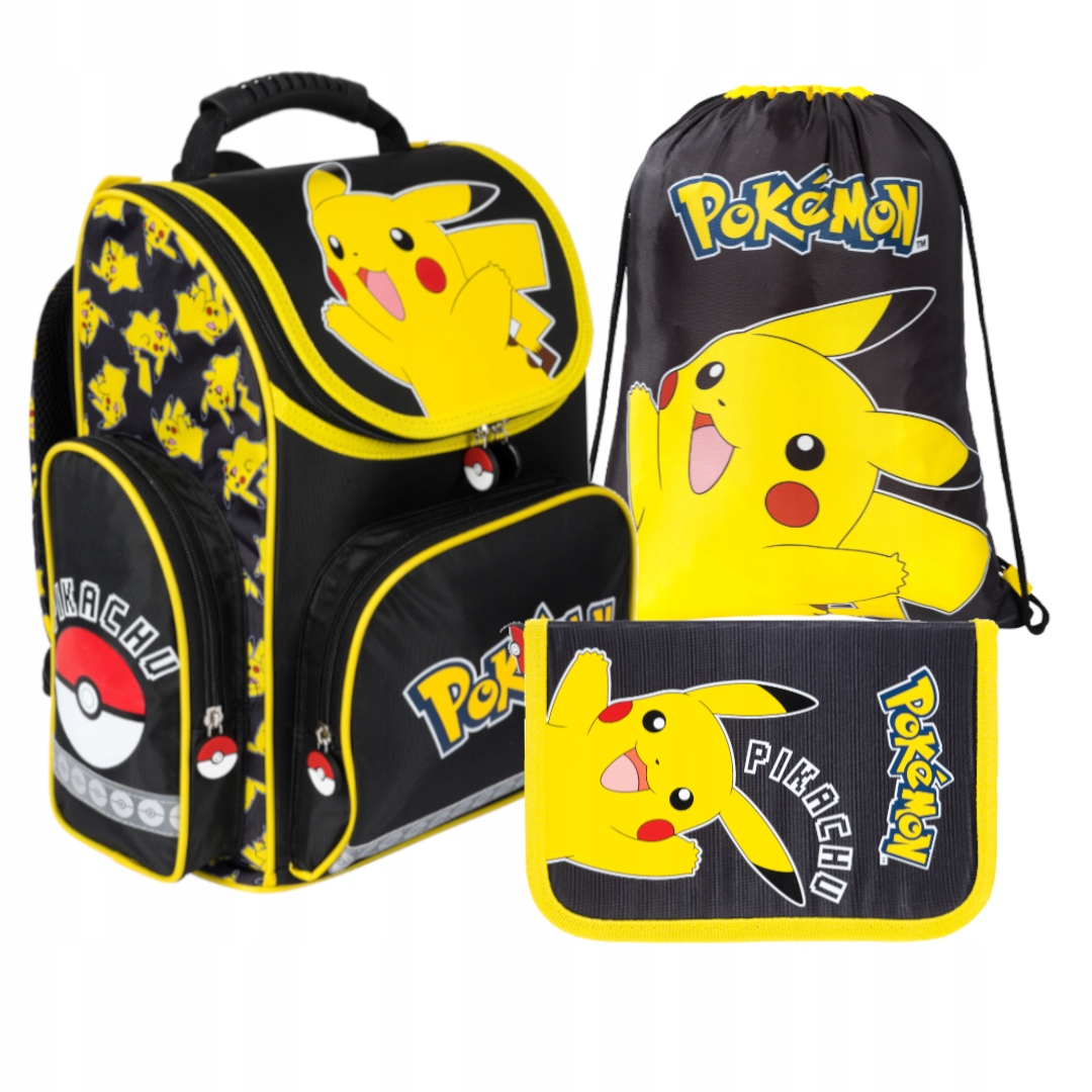 ZESTAW SZKOLNY 3-ELEMENTÓW POKEMON PIKACHU ST. MAJEWSKI