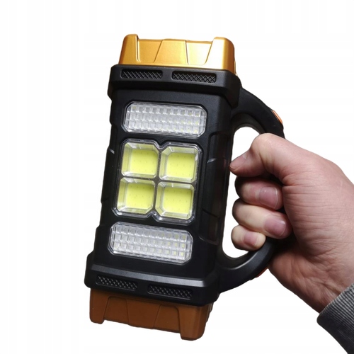MOCNA LATARKA SOLARNA AKUMULATOROWA LAMPA LED COB Maksymalna siła światła 800 lm