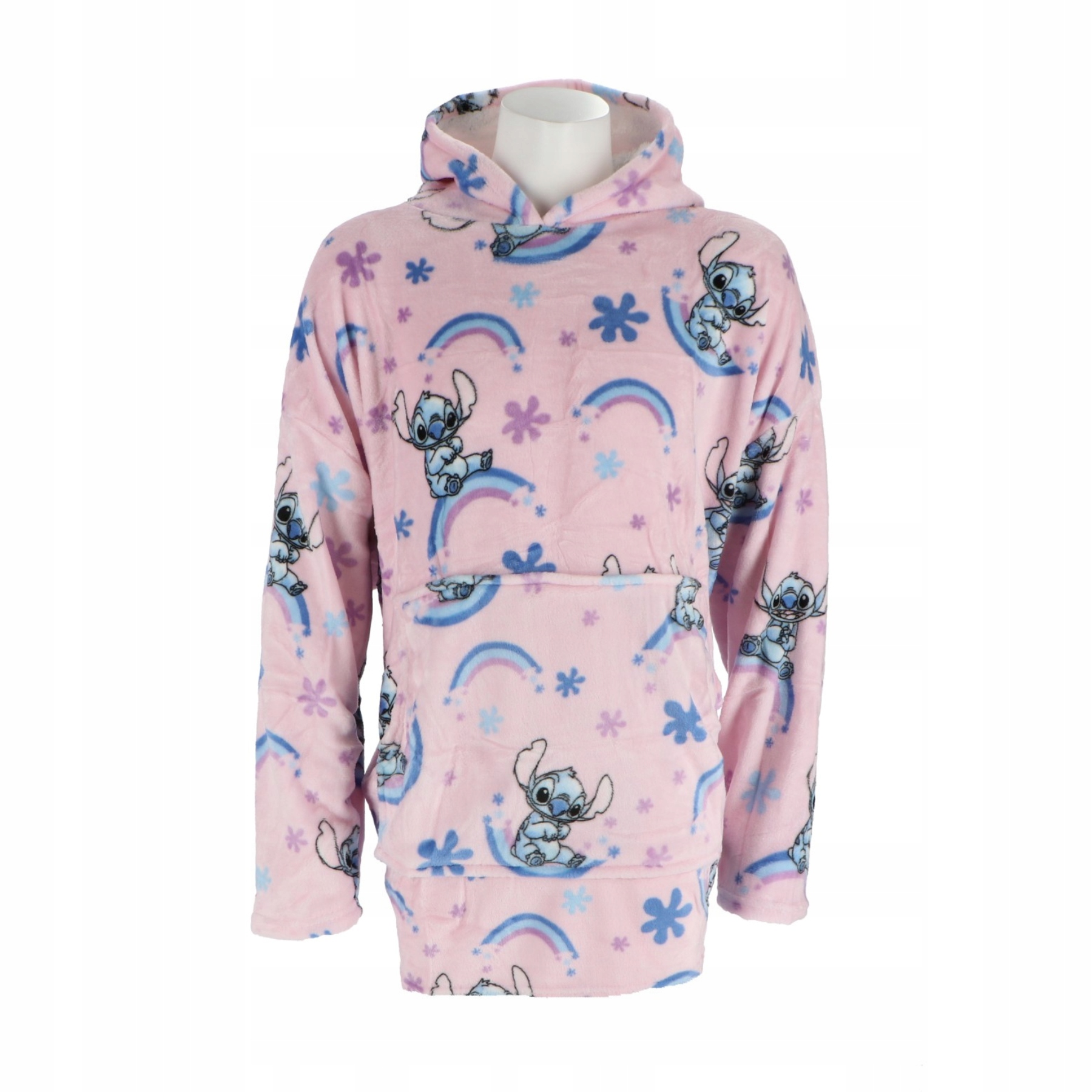 Disney Stitch Hoodie dámská plyšová mikinová deka v jedné velikosti