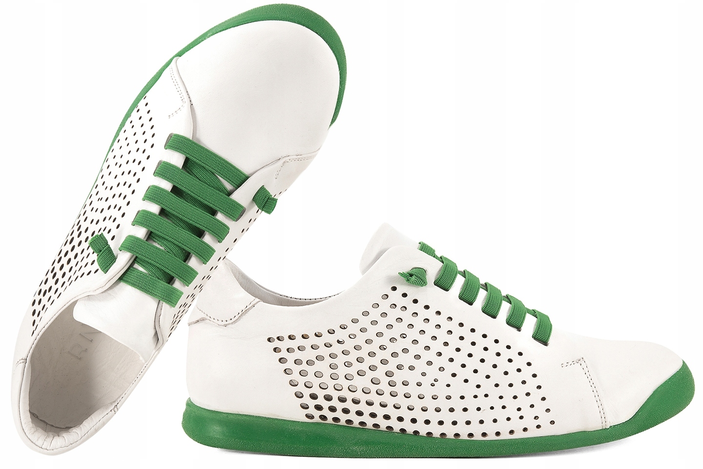 Ravini 1602 Ažurové Dámské Kožené Polobotky, bílé, bílá, 36