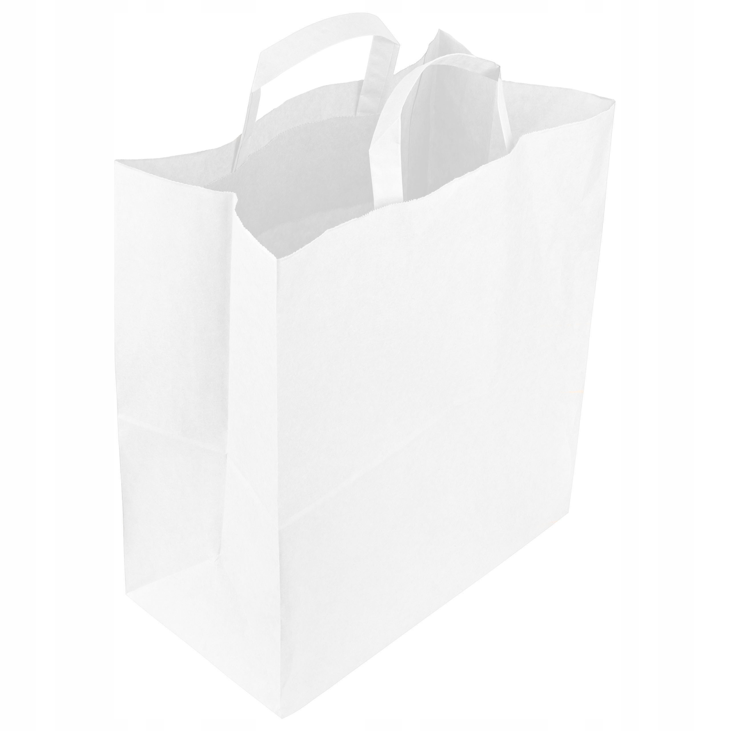 TORBA PAPIEROWA CATERINGOWA BIAŁA 260/140/320mm 26/14/32cm 100SZT +NADRUK Liczba sztuk w opakowaniu 1