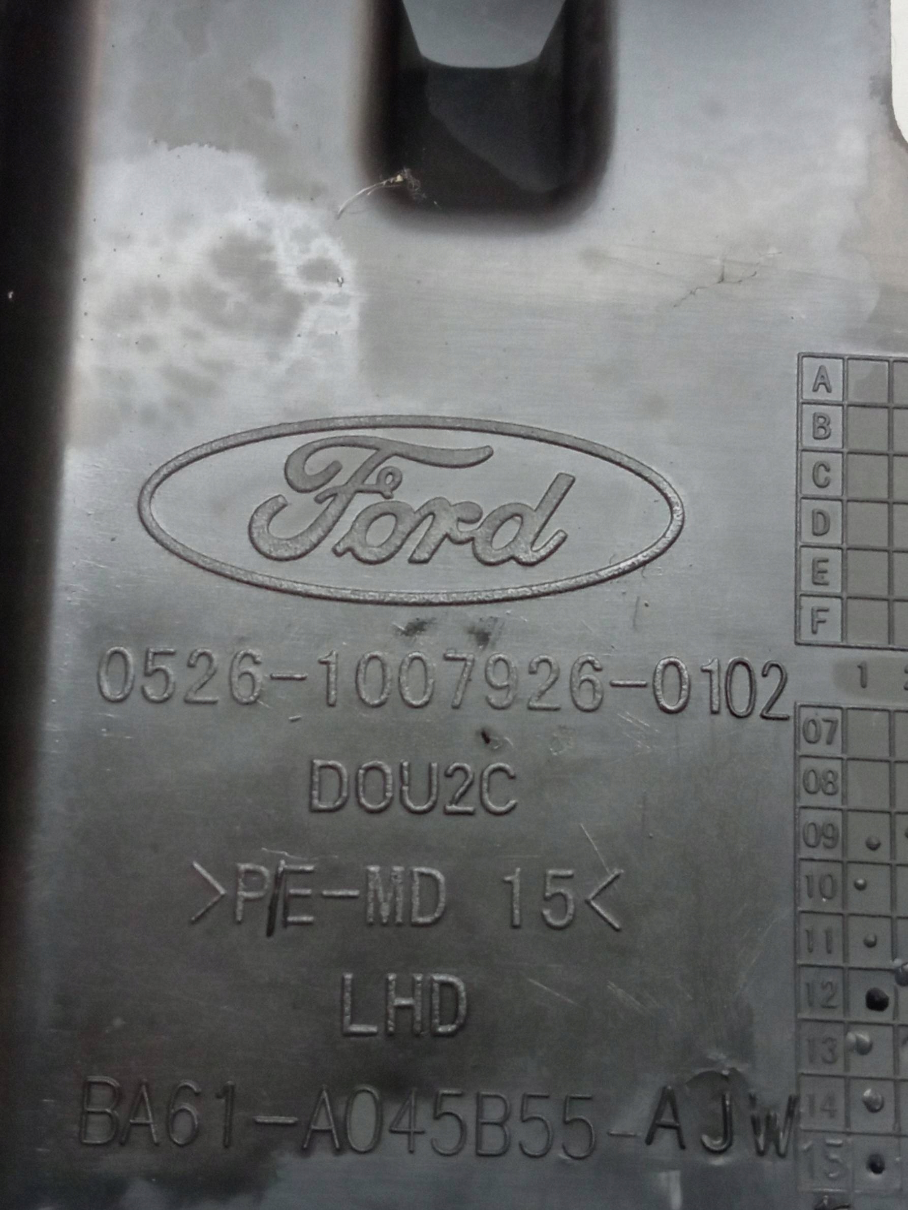 tunnel central Ford Fiesta Mk7 (2008-2016)