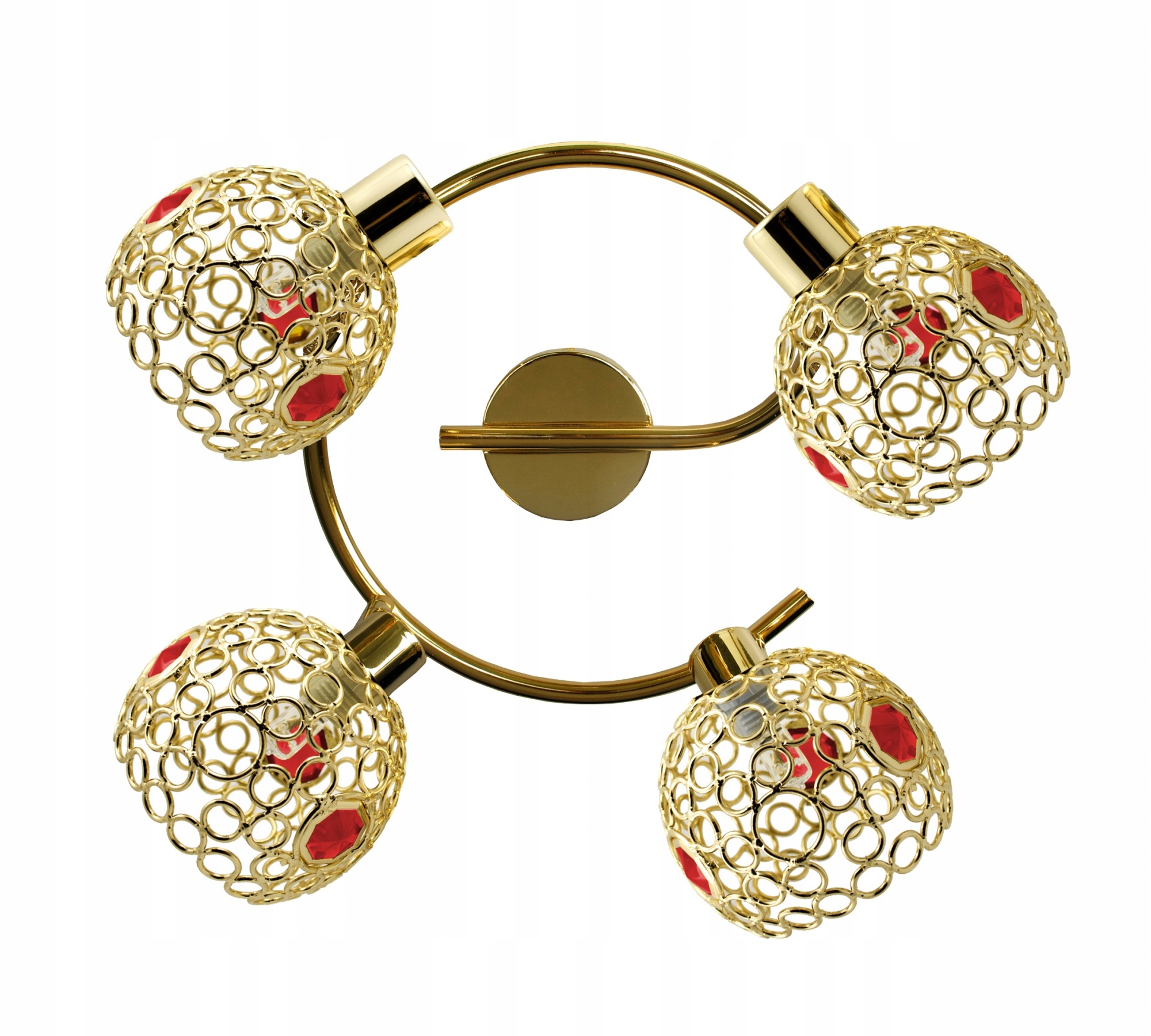 Stropní reflektor kulatý Candellux Lighting červený, zlatý