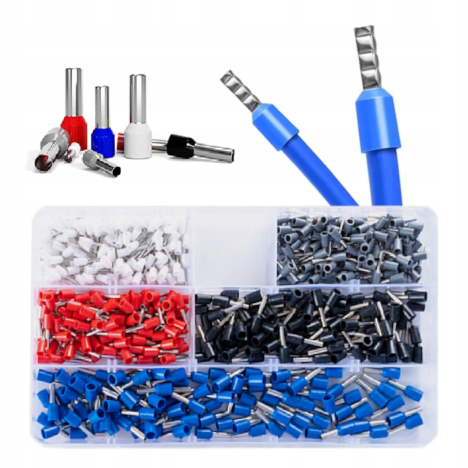 ZACISKARKA PRASKA do tulejek kablowych kabli konektorów +500 SZT AKCESORIÓW Kolor wielokolorowy