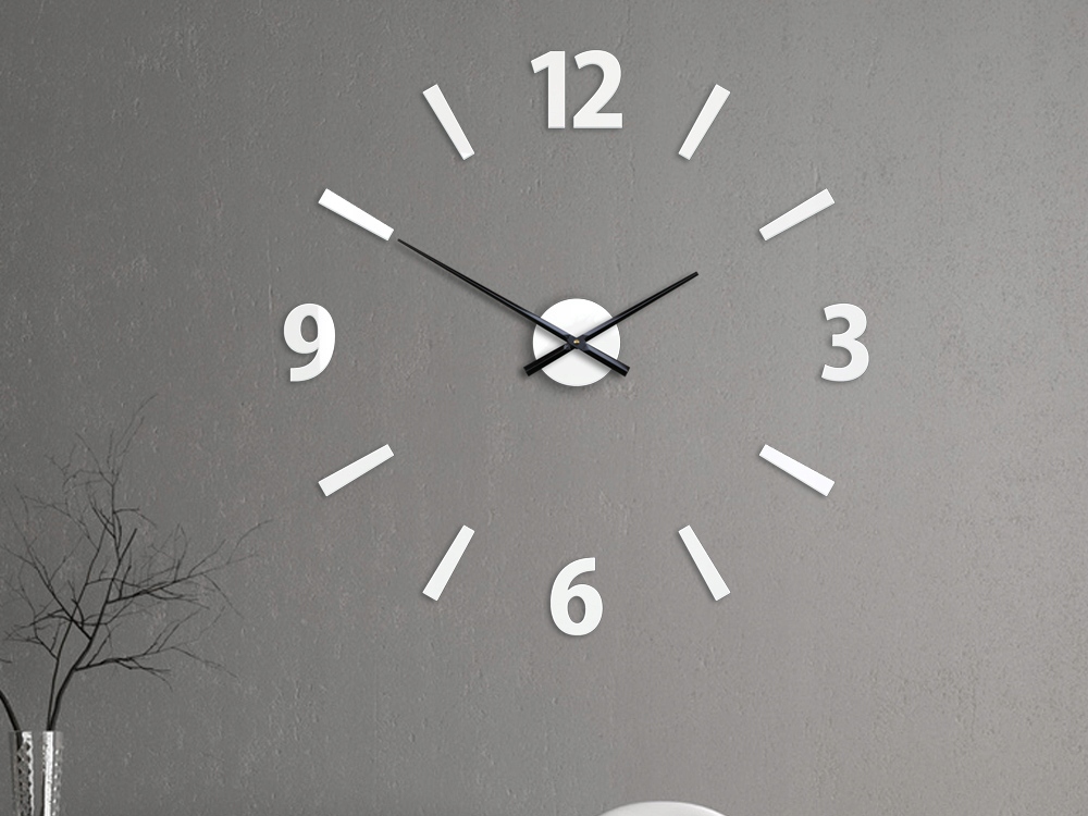 Zegar Ścienny KLAUS Biały 75 cm Naklejany Typ ścienny