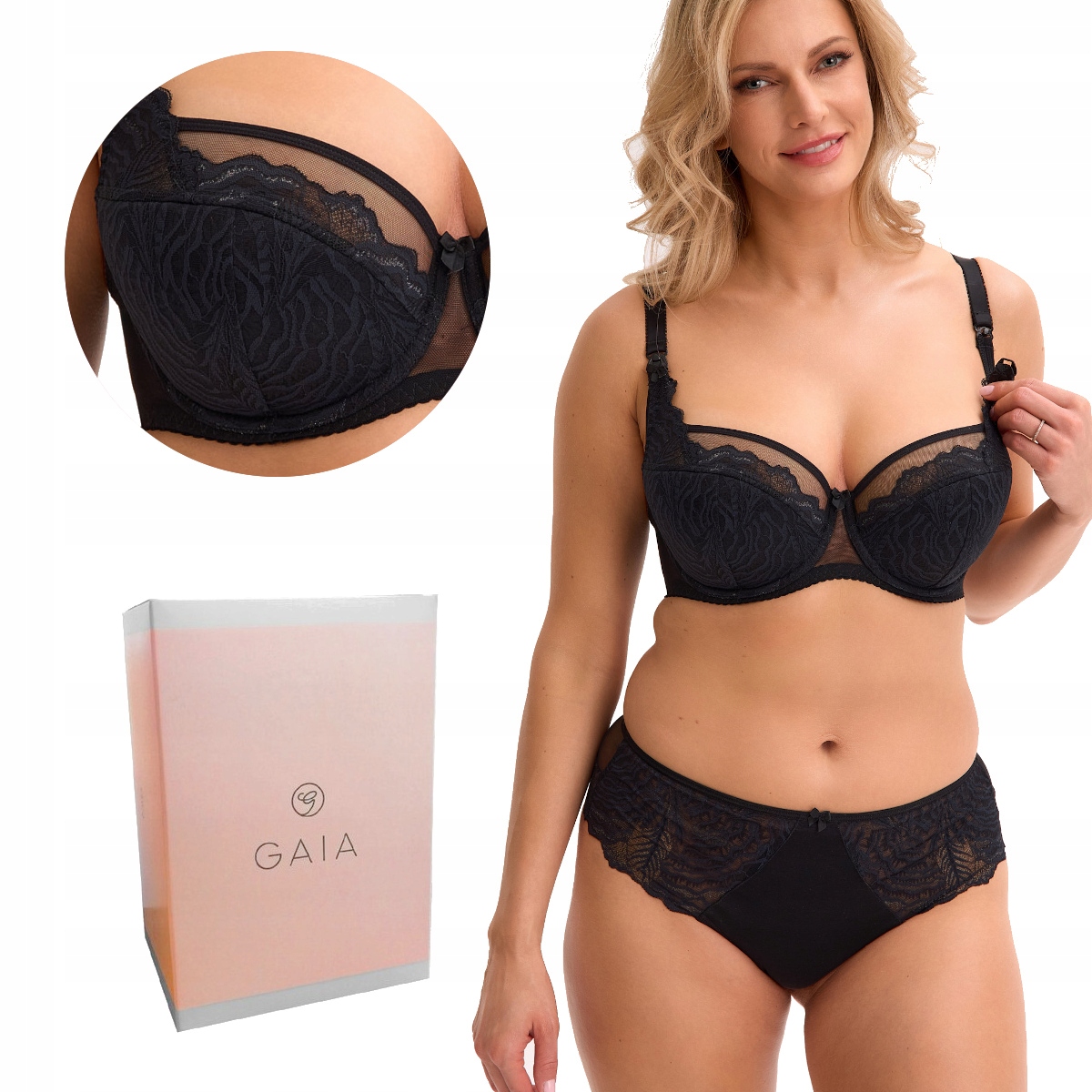 Podprsenka pro kojící ženy Mama 1227 polovyztužená černá 75H