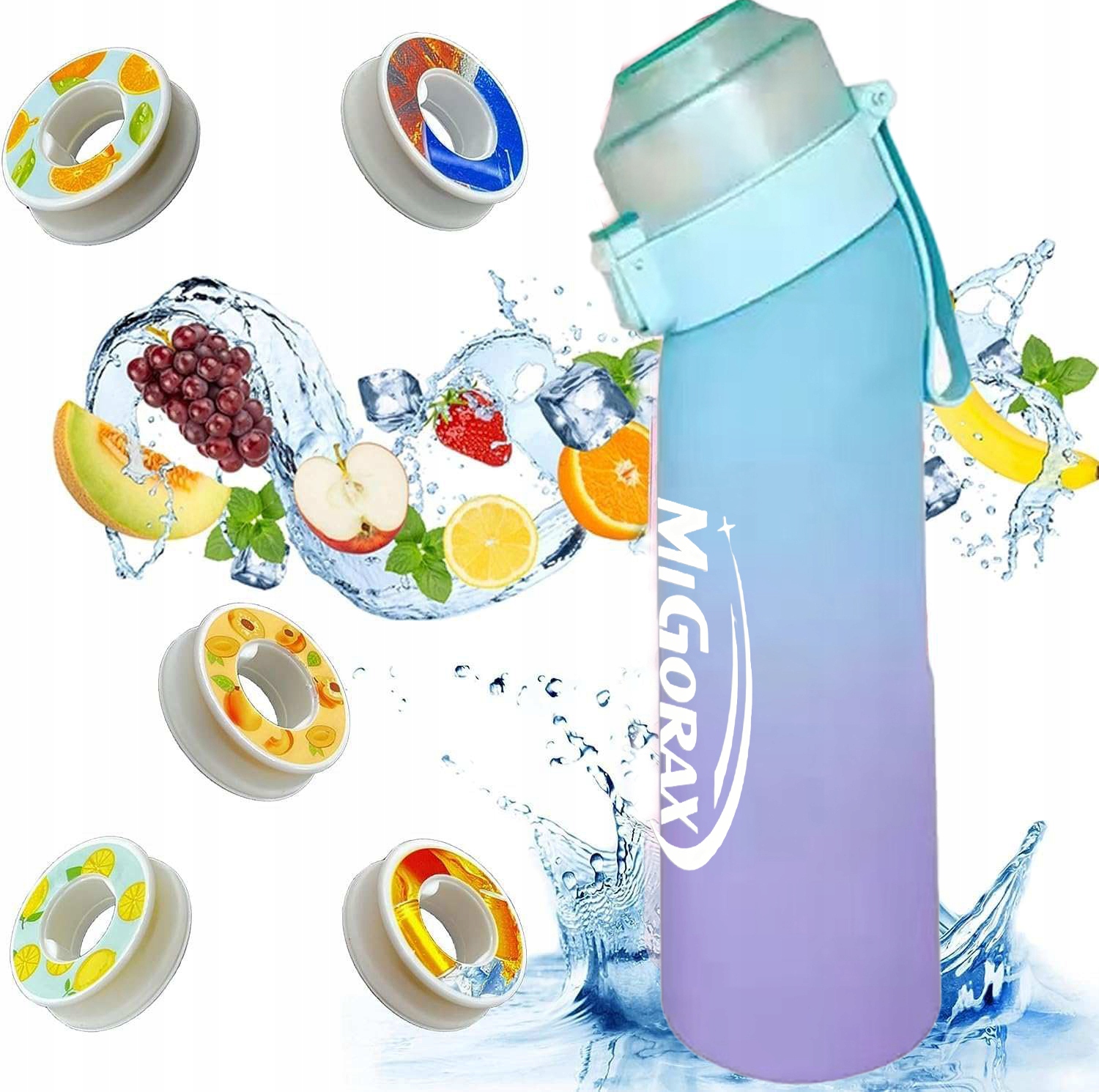 Láhev na vodu modrá 650 ml Vonný hrnek Koření, láhev na vodu-7 ks