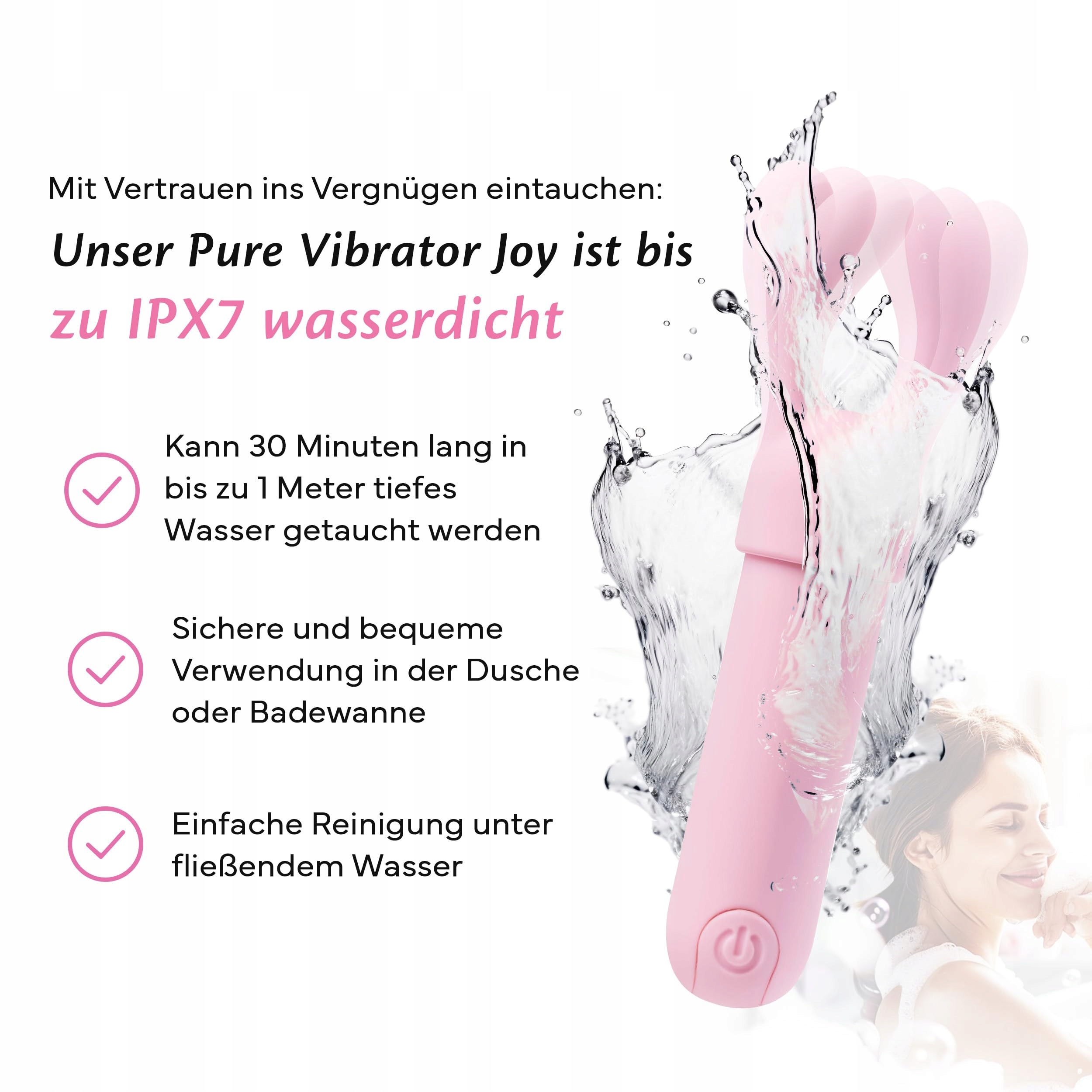 FAE Mini Wibrator Dla Kobiet Klitoris G-Punkt 10 Trybów 3 Końcówki — miniatura 5