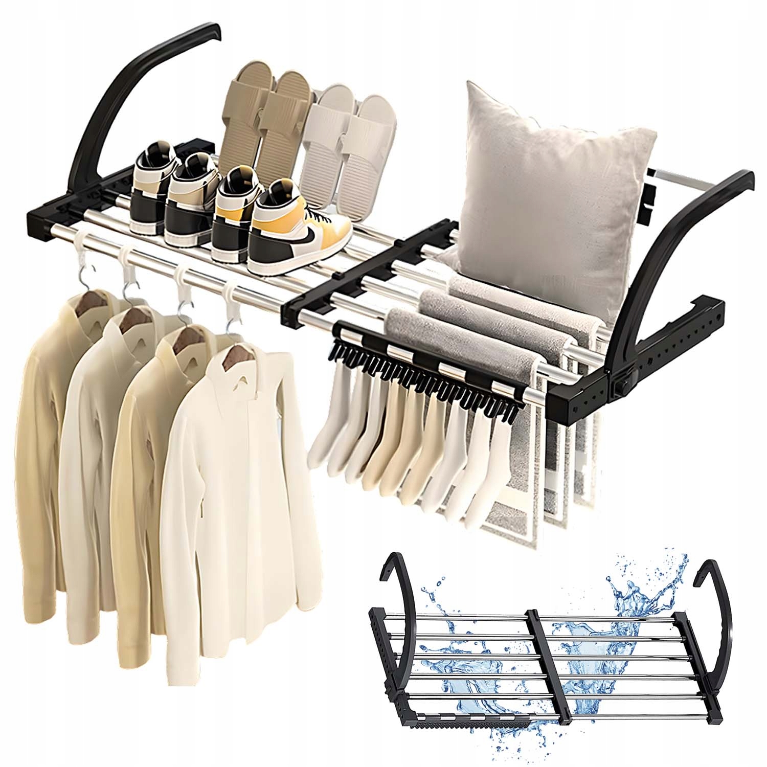 Levně Sušák Na Ručníky Nebo Oblečení, Nastavitelný, 64-110 CM