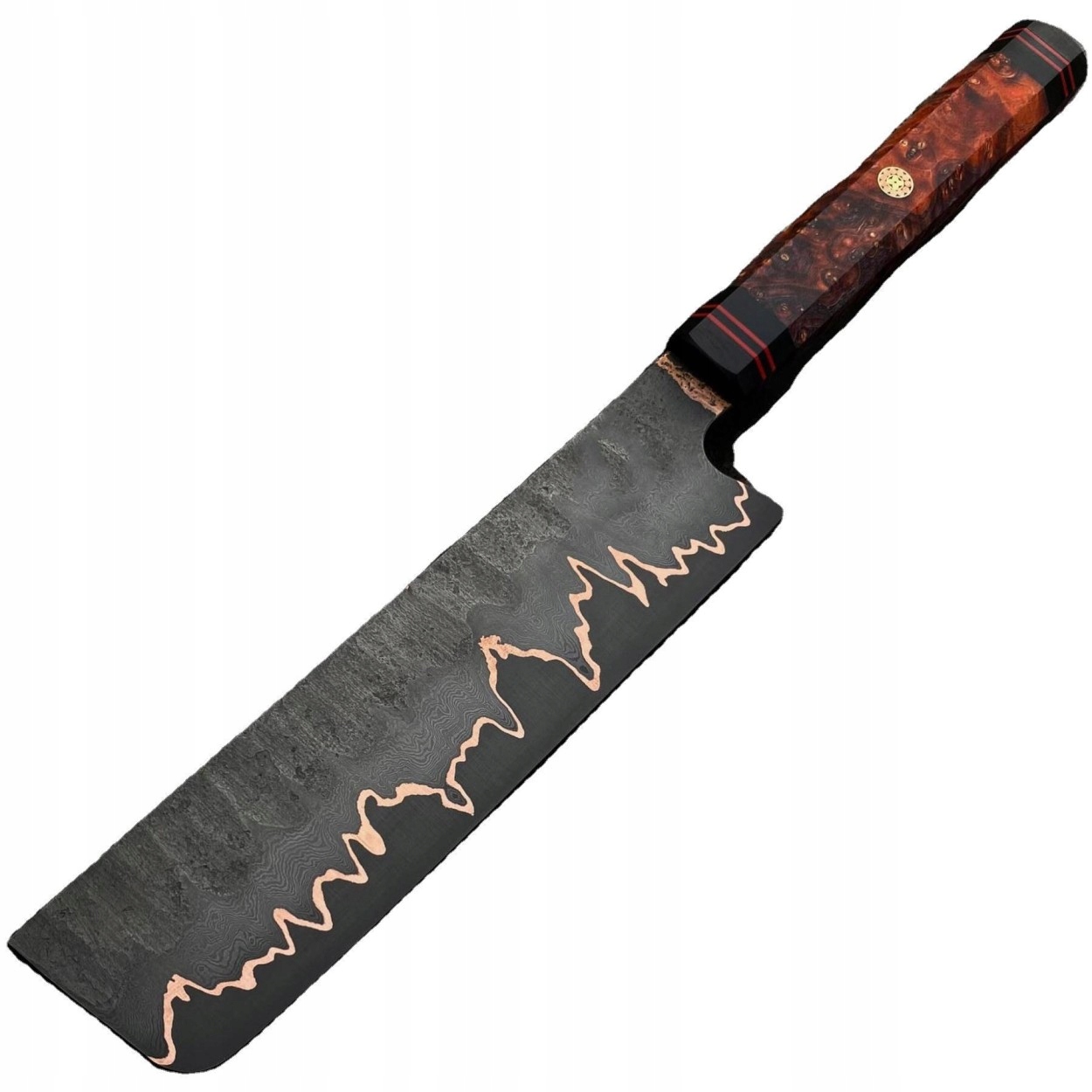 Damaškový kuchynský nôž Kt 38752 Nakiri/Oranžová/Čierna KP-38752