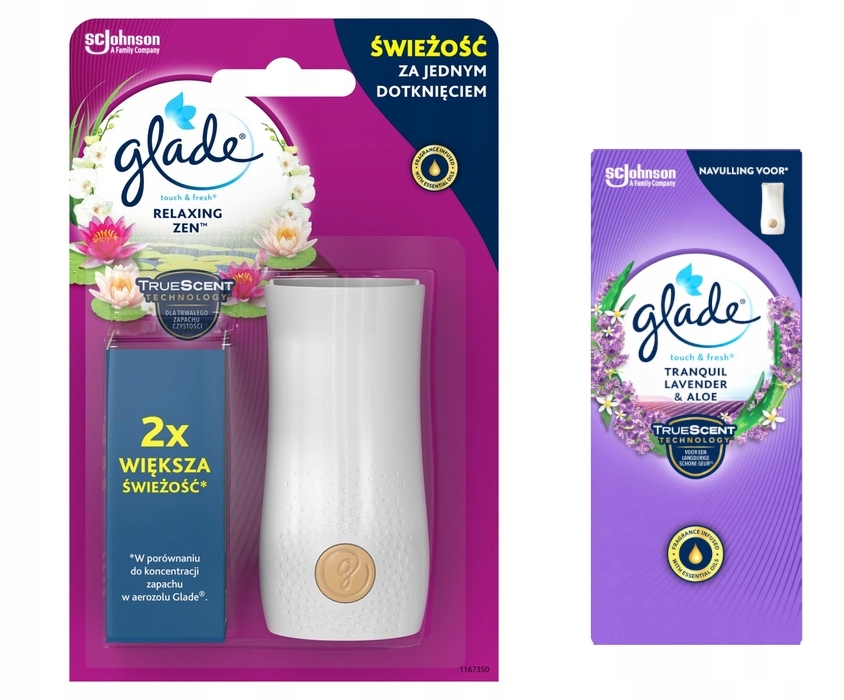 GLADE TOUCH FRESH RELAXING ZEN SPRAY 10ml + LAWENDA ZAPAS 10ml