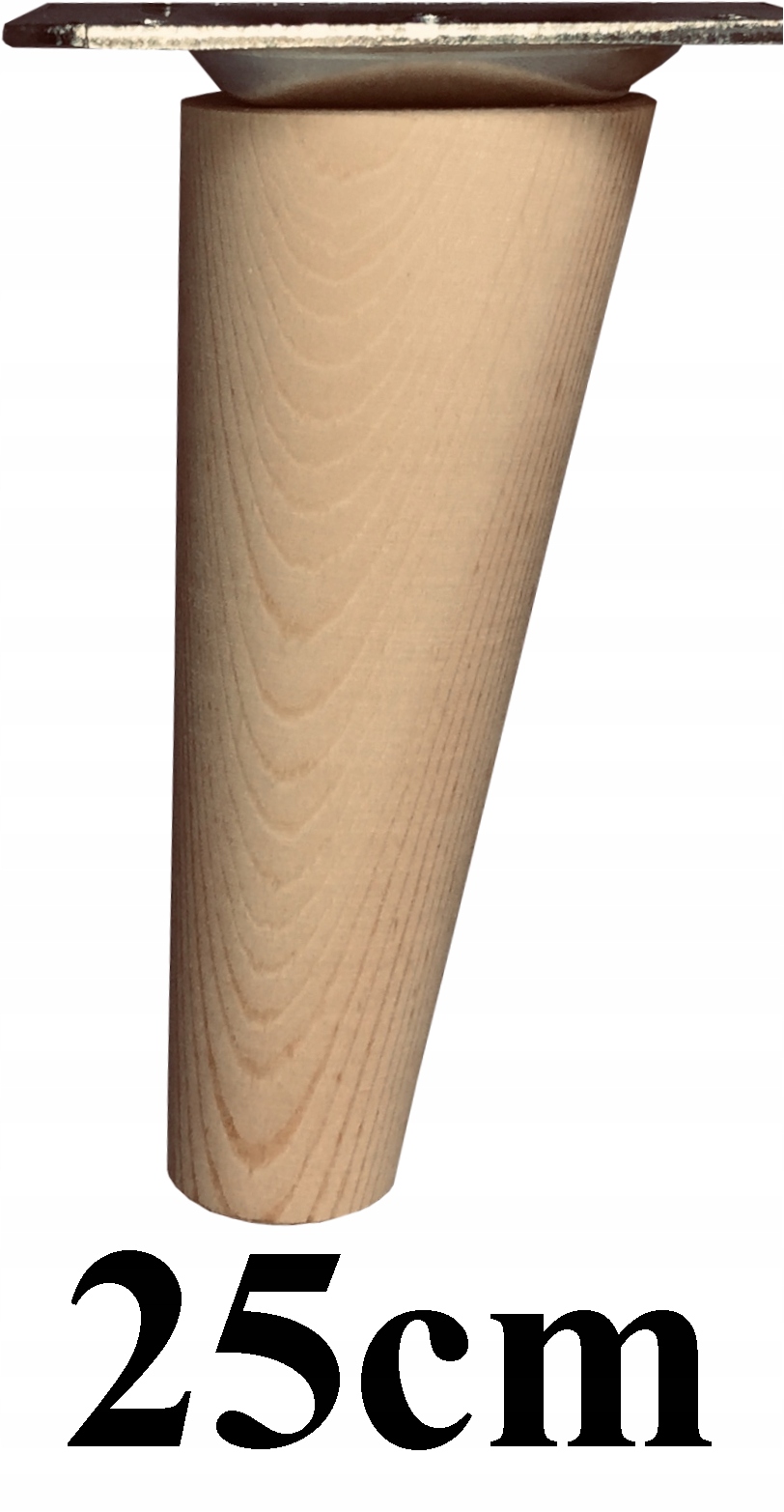 

Nogi Nóżki drewniane zwężane Skosne 25cm blacha