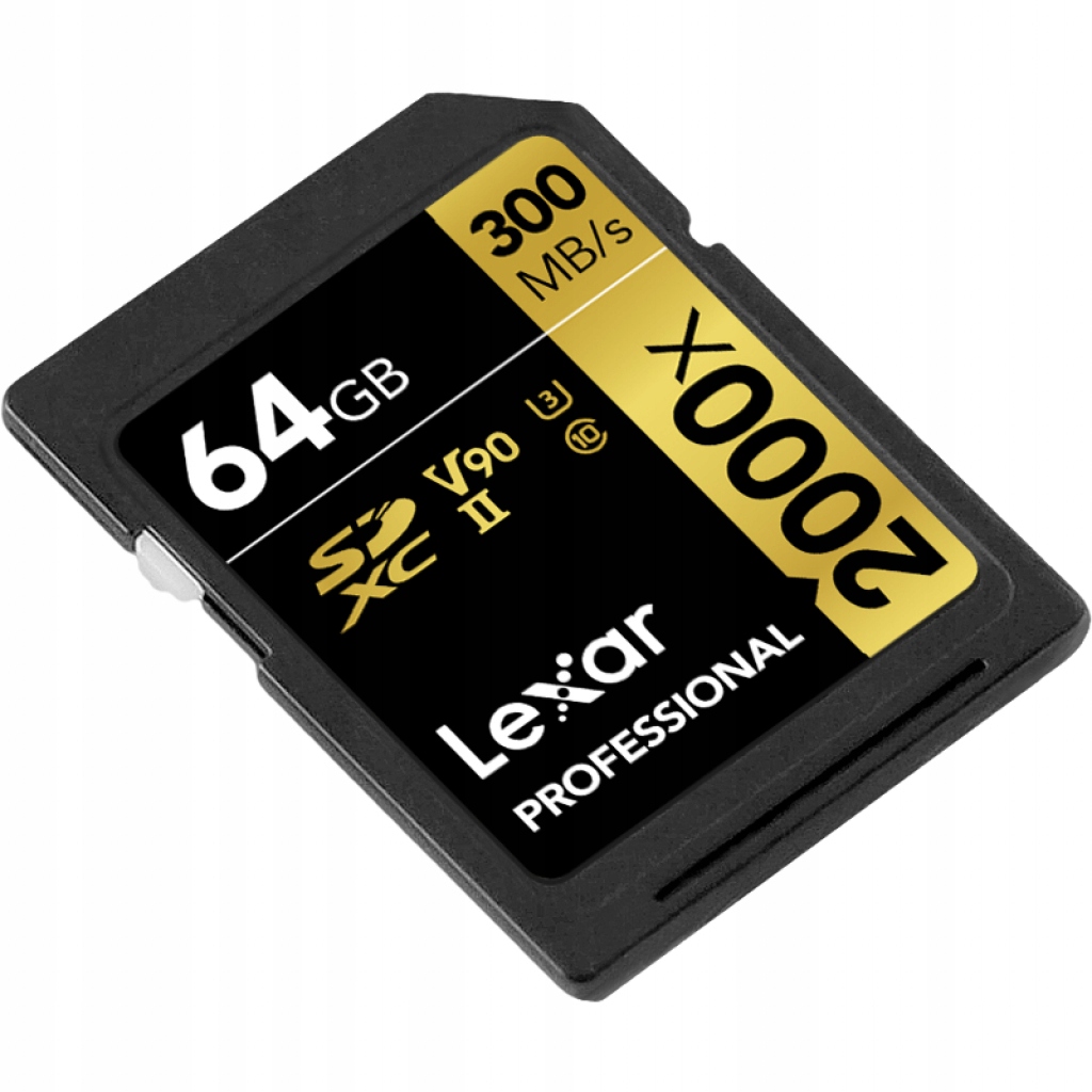 Karta SD Lexar Professional 2000x SDXC 64GB UHS-II V90 Pojemność karty 64 GB