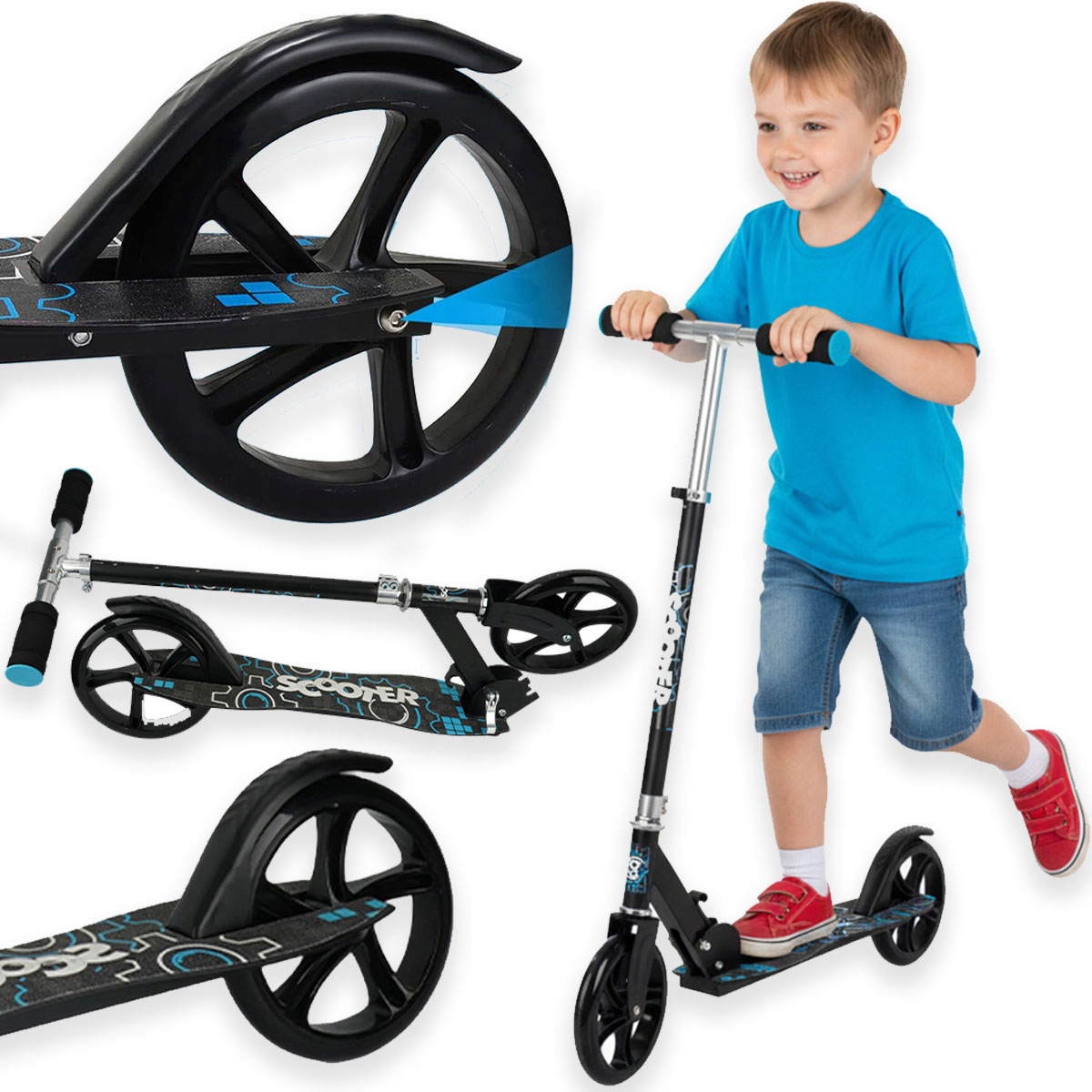 Hulajnoga Miejska Klasyczna Składana Dla Dzieci Regulowana Koła