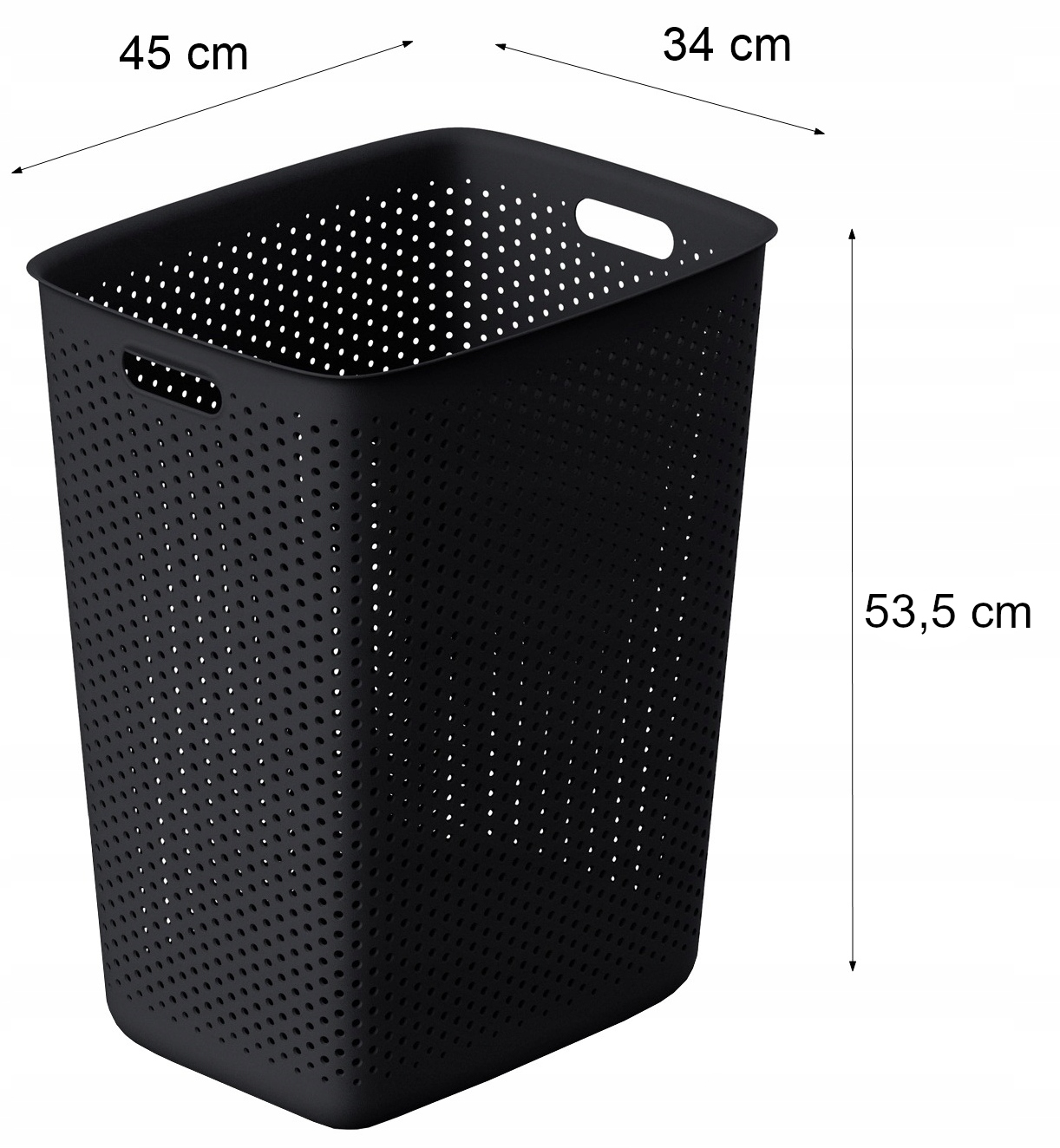 Kosz na pranie 60L z pokrywą i koszyk 3,5L zestaw 2 szt ażurowy z uchwytami