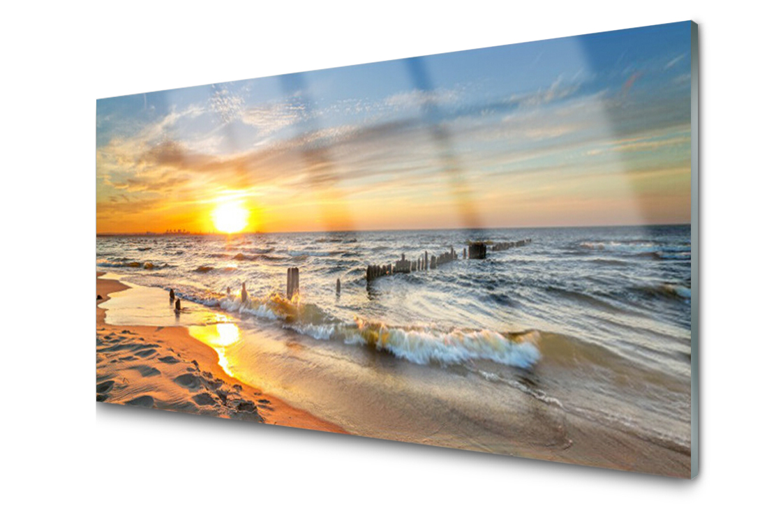

Panel szklany Płytka Morze Zachód Plaża 140x70
