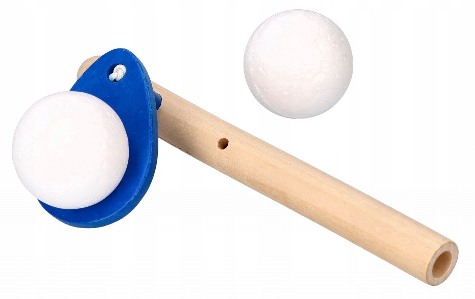 DREWNIANA DMUCHAWKA LOGOPEDYCZNA Z PIŁKĄ DMUCHAWKA ZABAWKA DLA TRZYLATKA Marka Goki