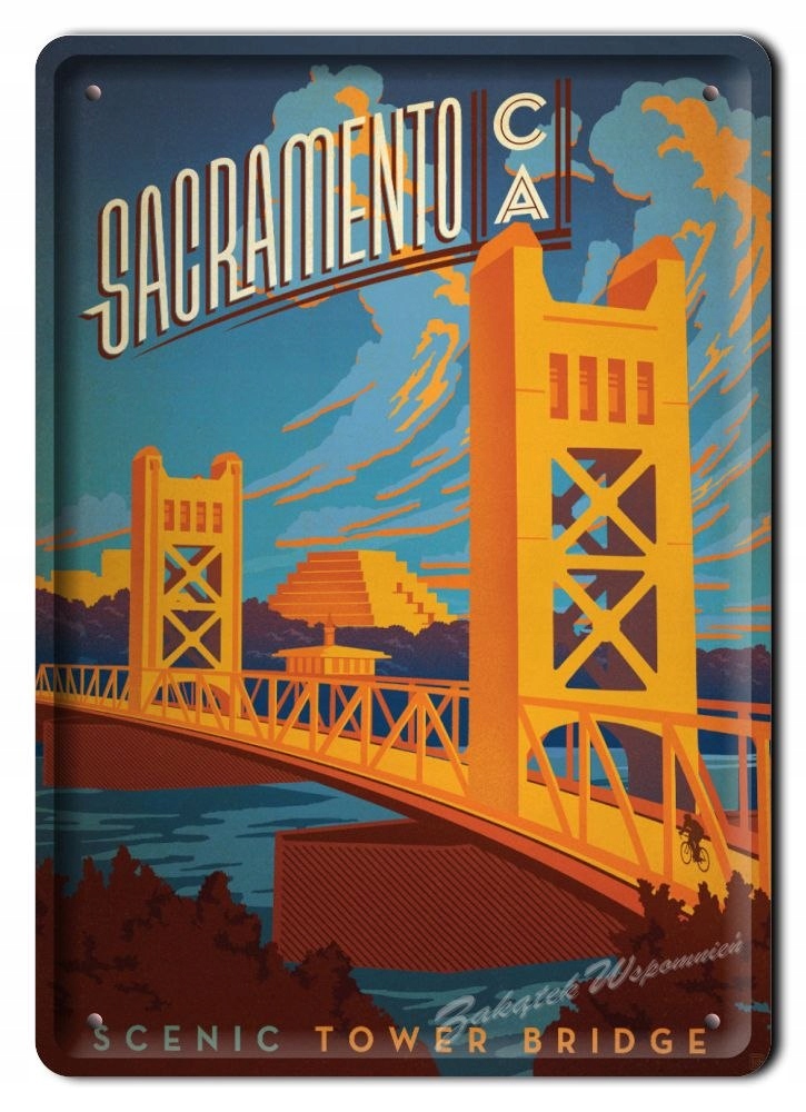 Sacramento Metalowy Szyld Plakat Vintage #04922